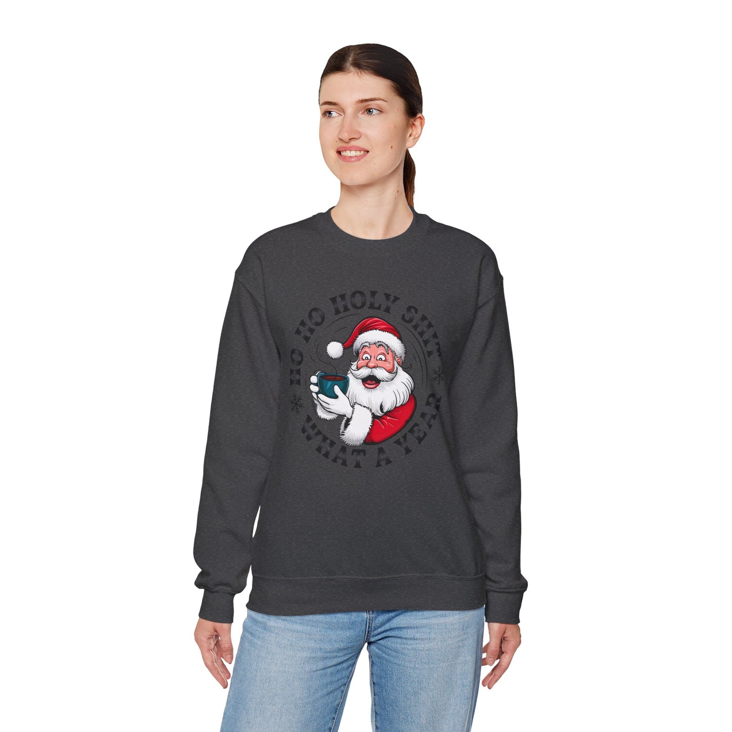 Ho Ho Holy Shit Christmas Sweatshirt Unisex Crew – GiftsMojo
