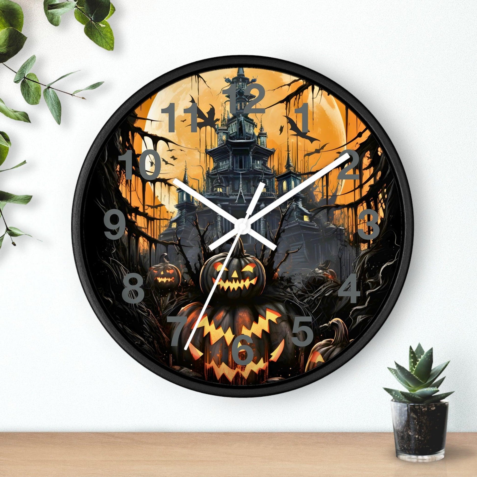 Halloween Ghost Wall Clock Halloween Wall Clocks Halloween Clock Fall Clock Halloween Decor - Giftsmojo