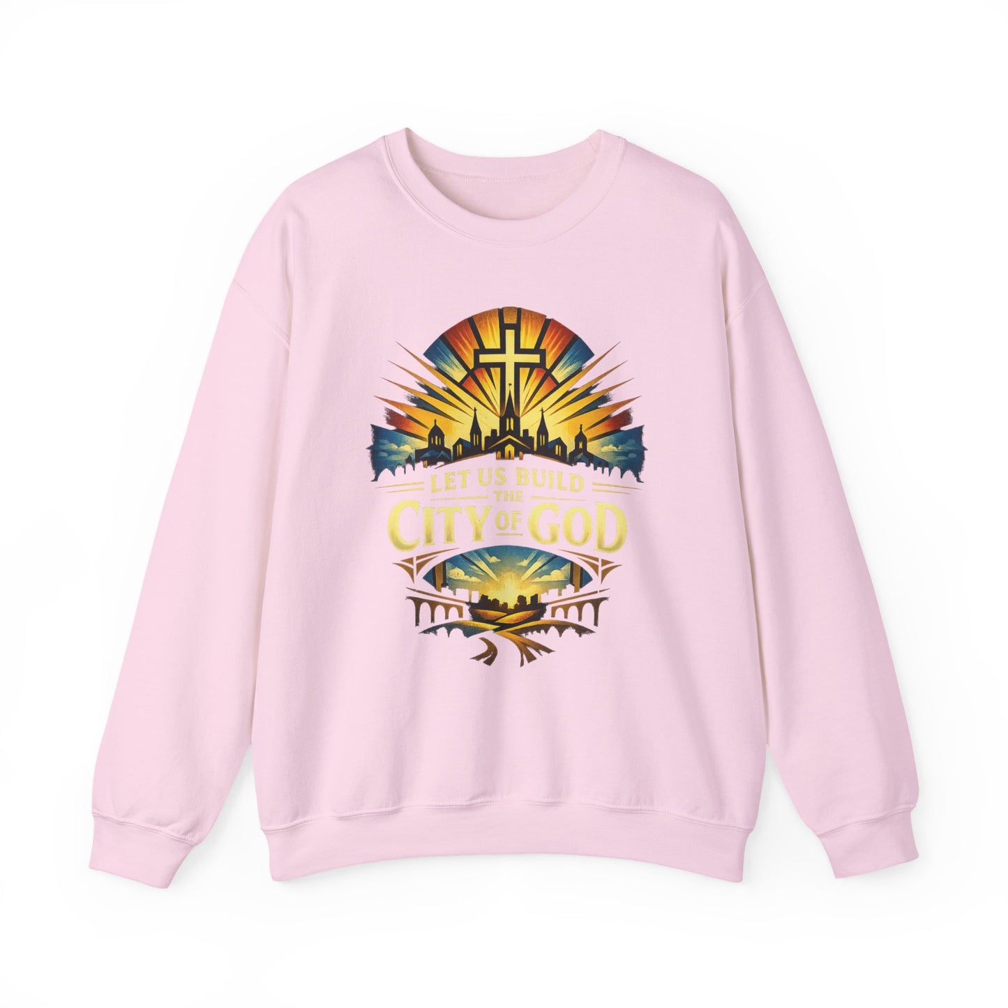 Build the City of God Crewneck Sweatshirt — Christian Faith Graphic Sweatshirt