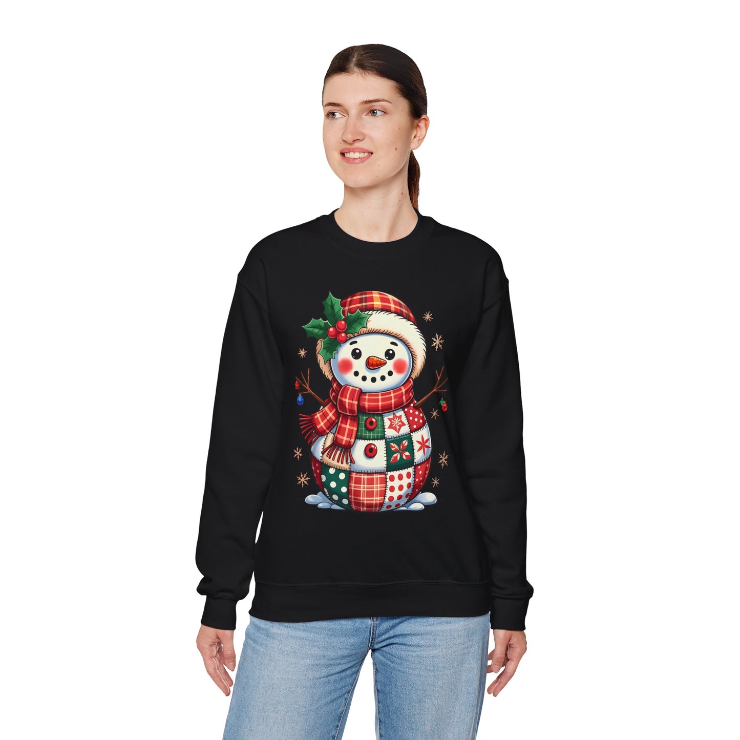 Patchwork Snowman Sweatshirt