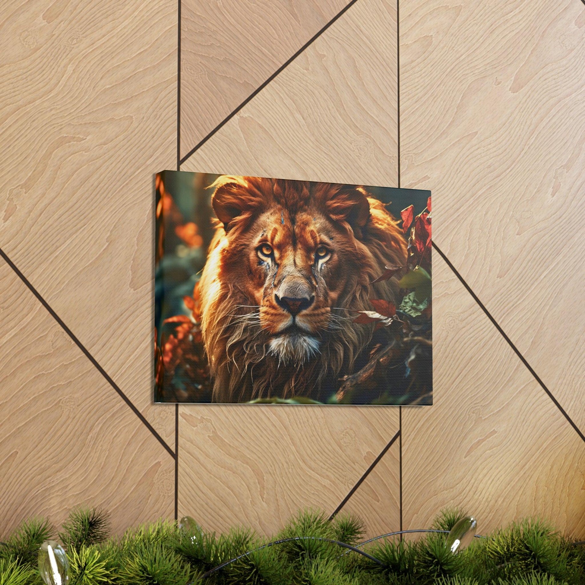 Lion In Nature Art Canvas Gallery Wraps Lion Print Large Canvas Art Animal Wall Art minimalist Wall Art Lover Gift - Giftsmojo