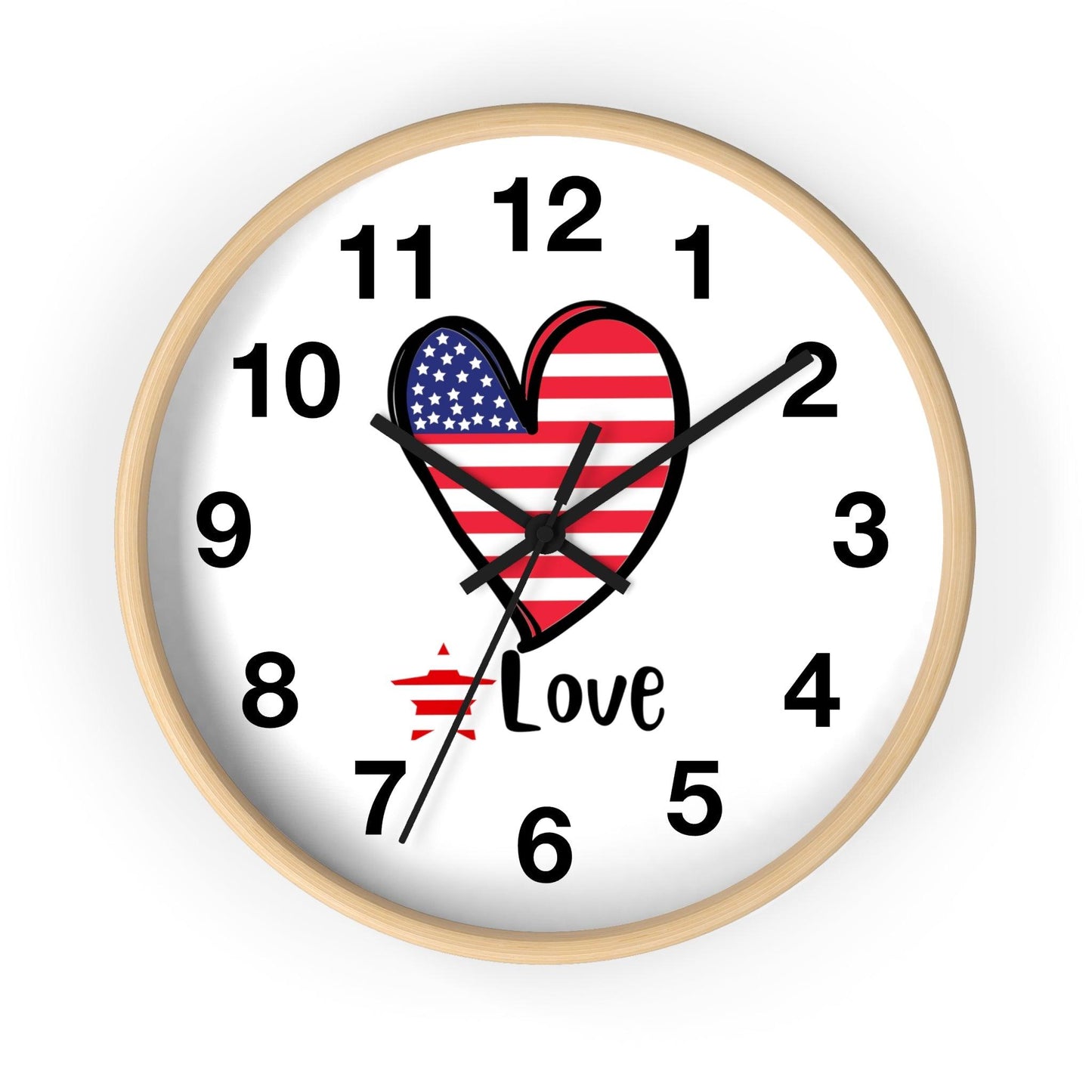 USA Flag Wall Clock, Home Decor gift, House Warming Gift, New Home Gift, Patriotic Gift for Americans Office Clock School Clock Home Clock