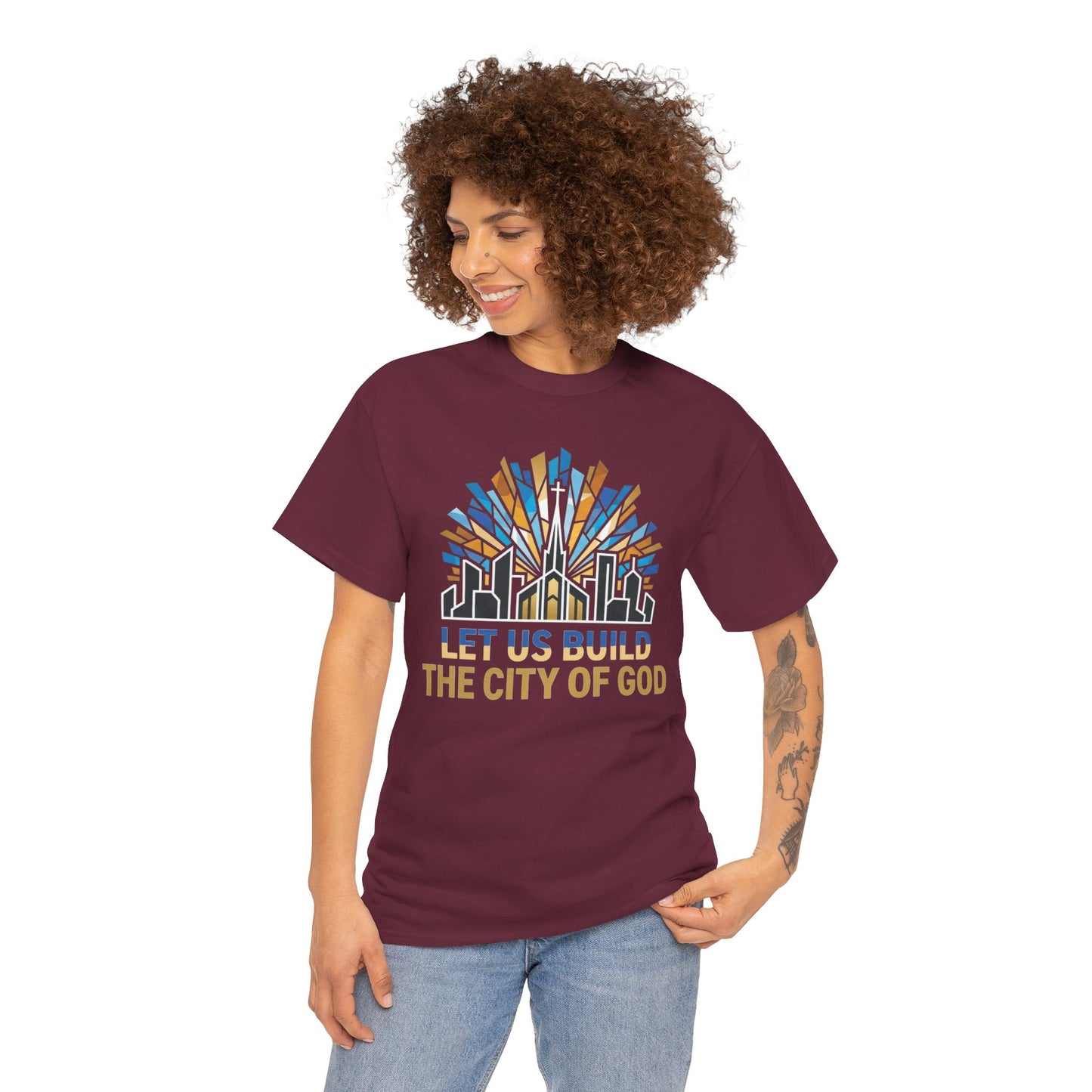 Let Us Build The City of God T-Shirt — Christian Faith Urban Church Tee