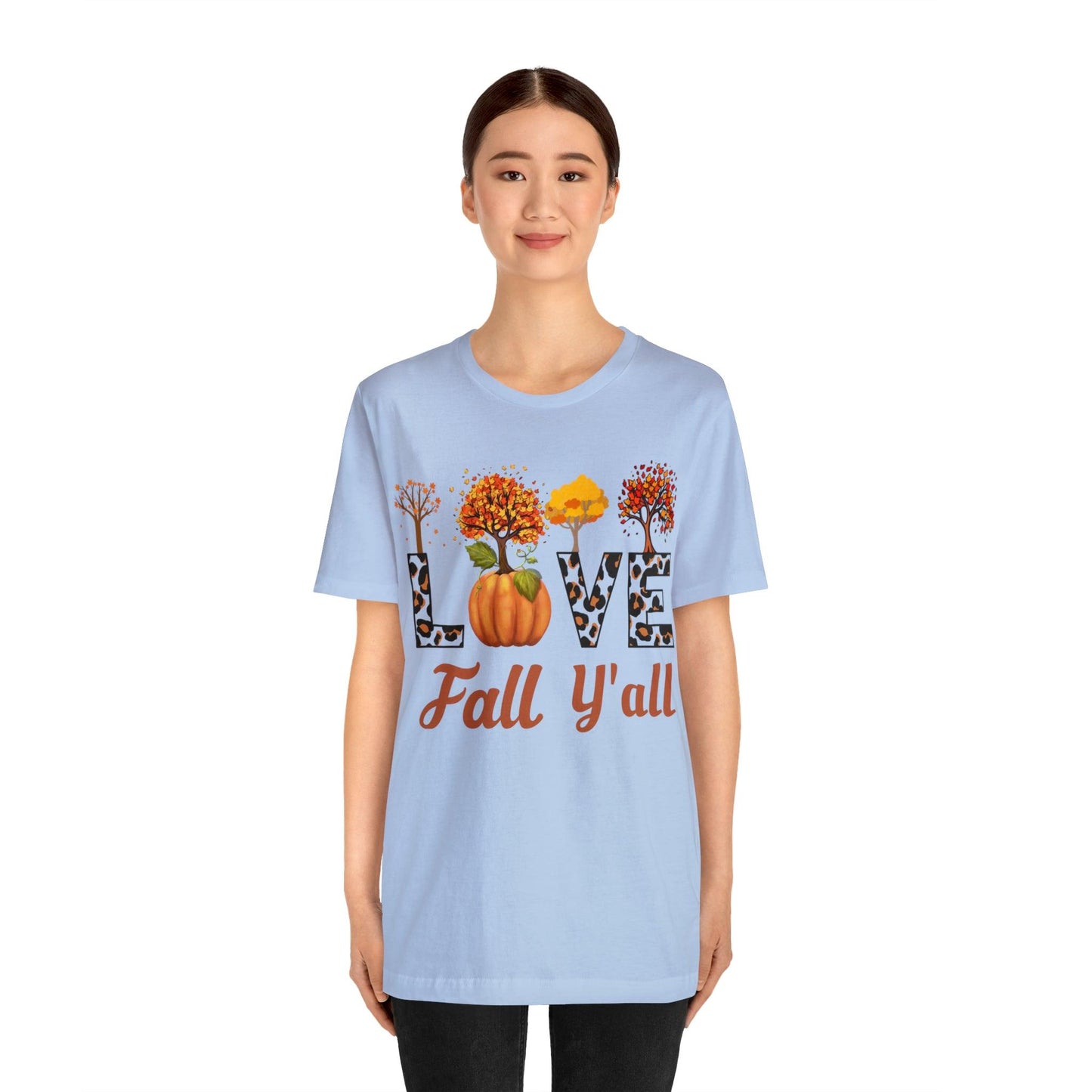 Leopard Print Love Fall Y'all, Fall shirt, Fall lover gift, Nature lover gift. - Giftsmojo