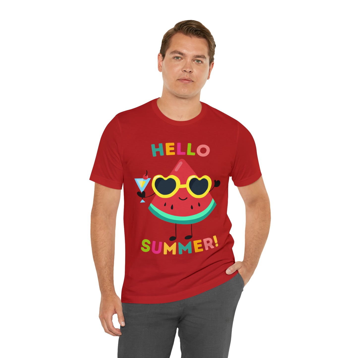 Hello Summer Shirt, Funny Summer Casual Top Tee,Unisex Summer Tshirt Ladies