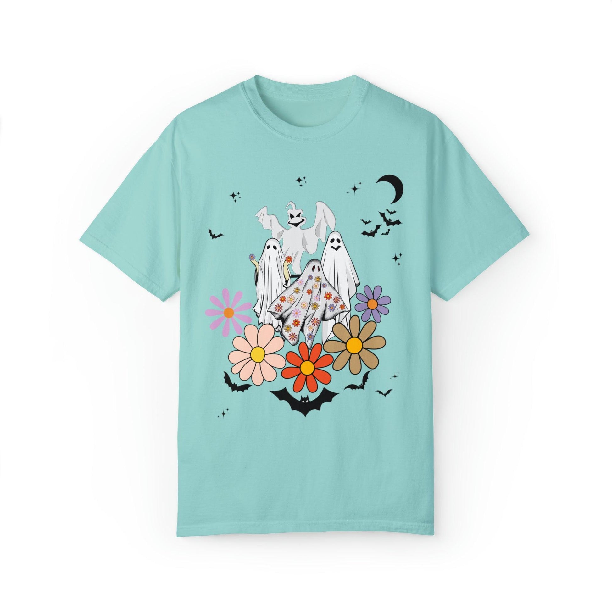 Floral Ghost Halloween Costume Retro Halloween Shirt, Trick or Treat shirt, Vintage Shirt Halloween Shirt ghost Shirt Office Halloween Party Outfit - Giftsmojo