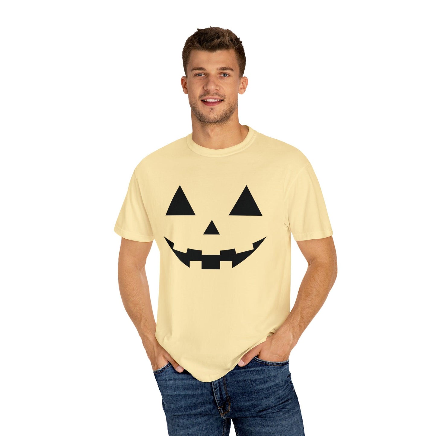 Cute Pumpkin Face Shirt Retro Halloween Tshirt, Vintage Shirt Halloween Shirt Pumpkin Face Halloween Costume Comfort Colors - Giftsmojo