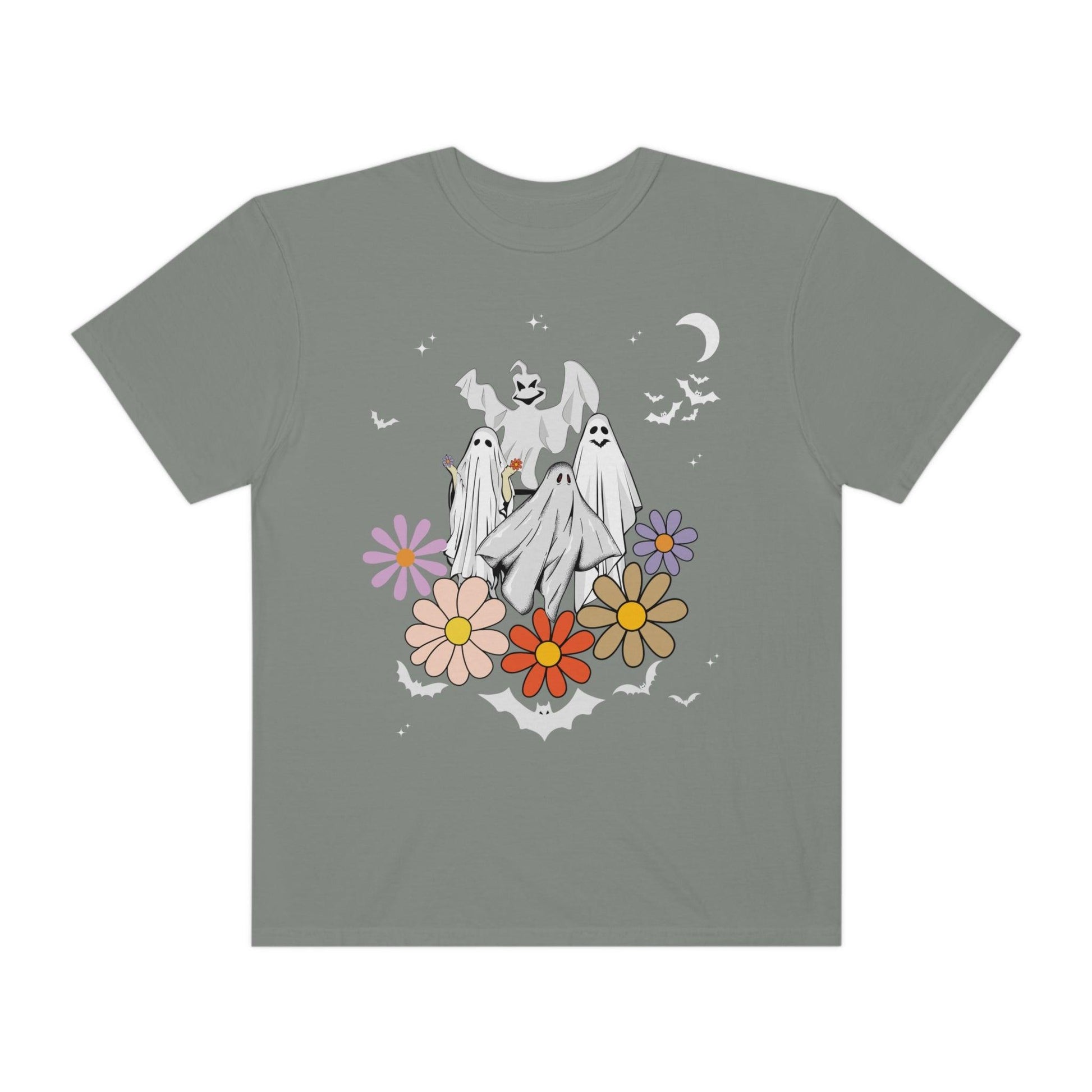 Retro Halloween t-shirt, Vintage Floral Ghost Shirt Halloween Shirt - Giftsmojo