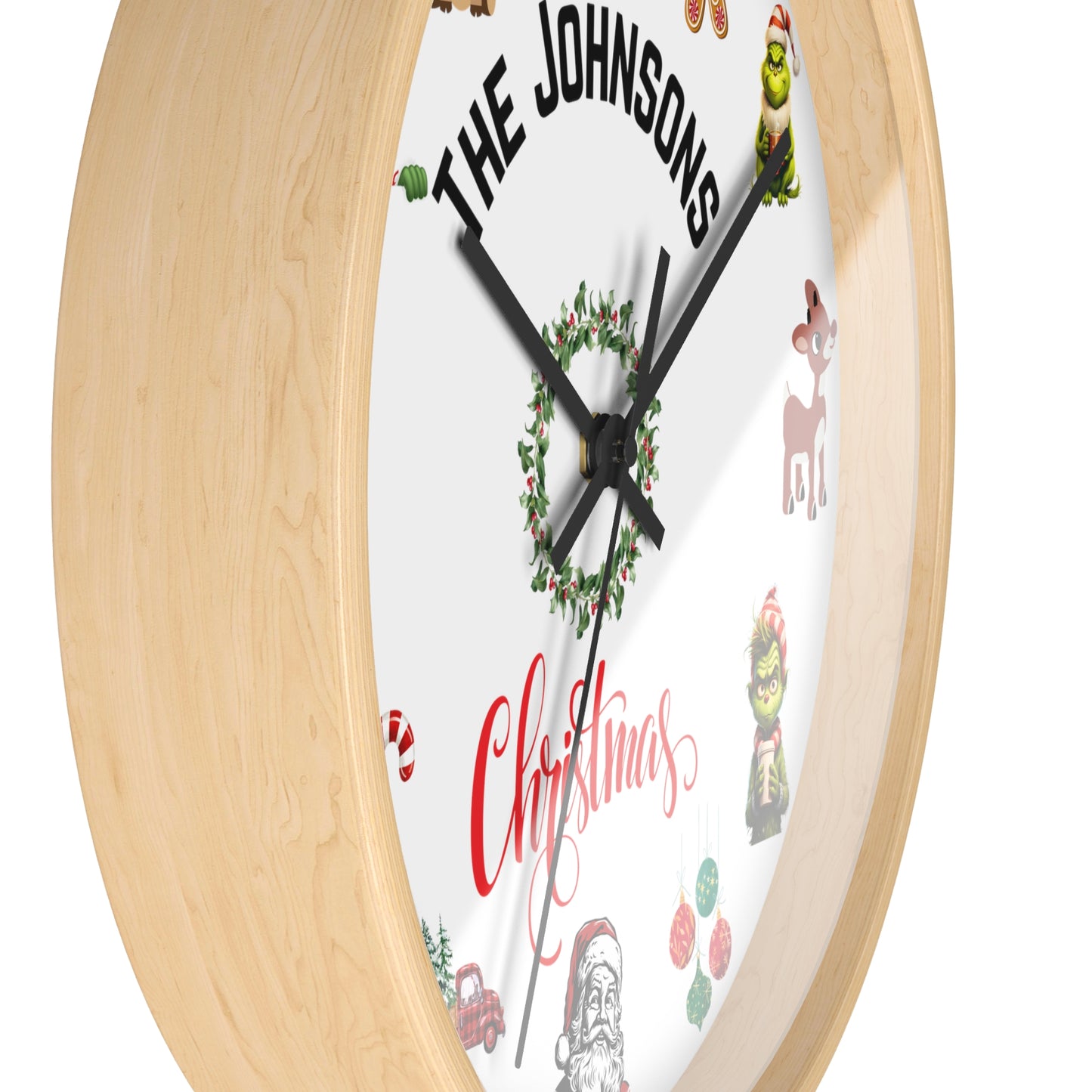 Personalized Christmas Wall Clock, Christmas Clock Christmas Gift Christmas Home Decor