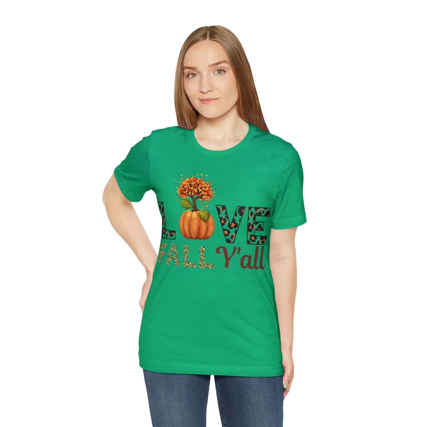 Leopard Print Love Fall Y'all shirt, Autumn Shirt, Fall shirt, Fall Gift