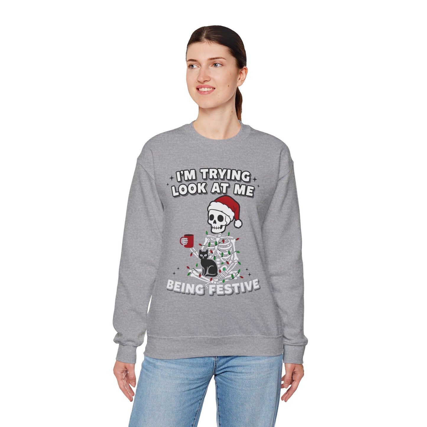 I’m Trying Look At Me Being Skeleton Xmas Crew | GiftsMojo