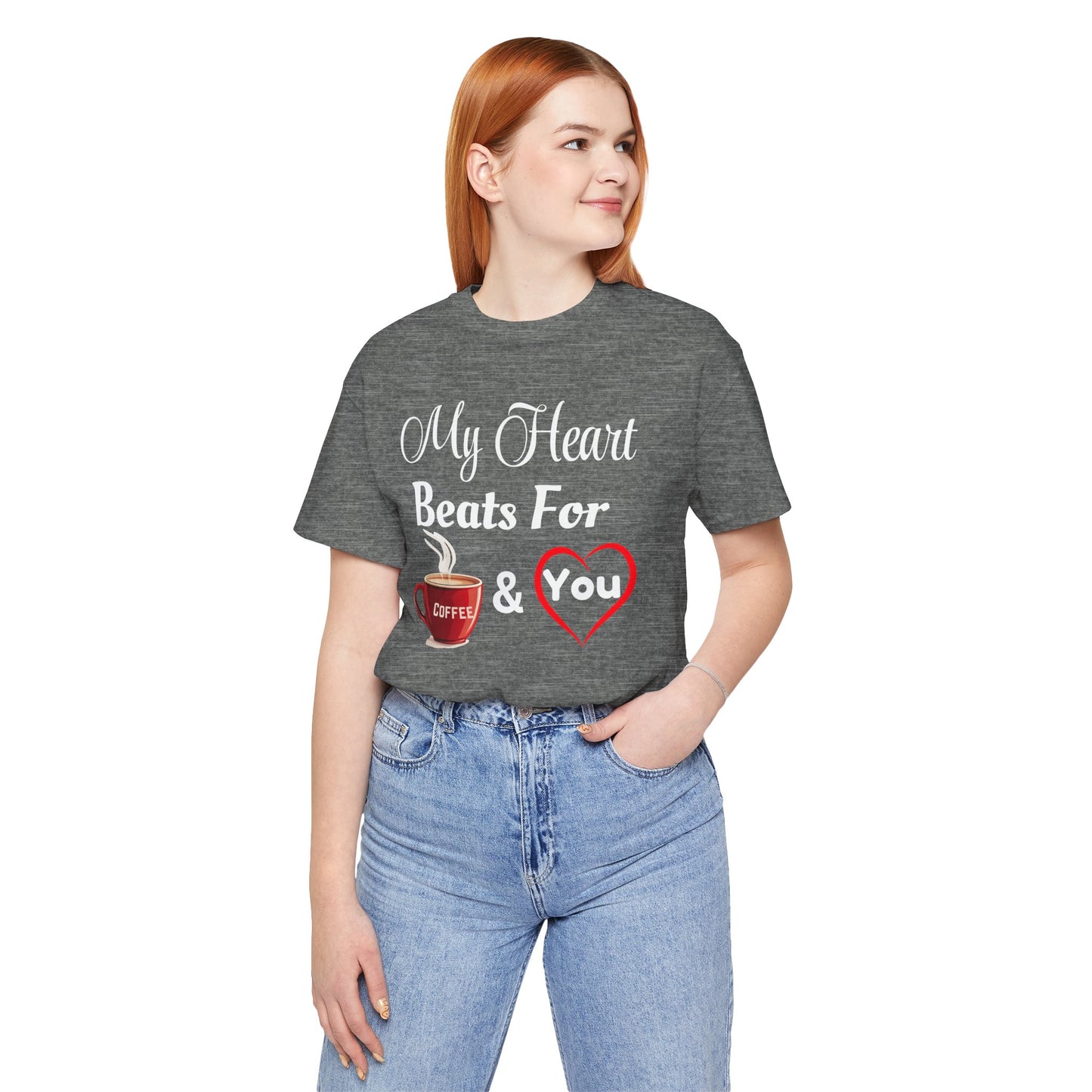 Coffee Lover Unisex Tee - My Heart Beats Design