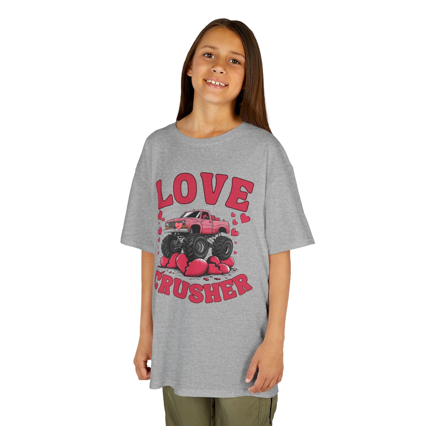 Funny Valentine Graphic Kids Tee - Love Crusher