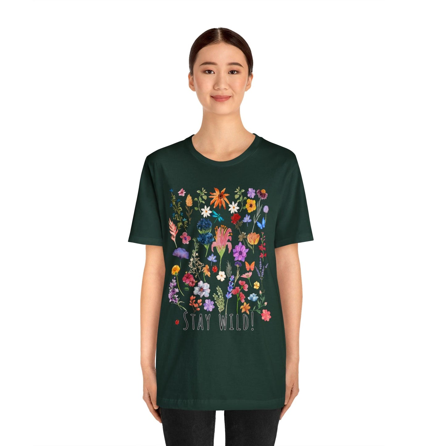 Wildflower Tshirt, Stay Wild Flowers Shirt, Floral Tshirt, Flower Shirt, Gift for Women, Ladies Shirts, Best Friend Gift, Plant Mom shirt - Giftsmojo