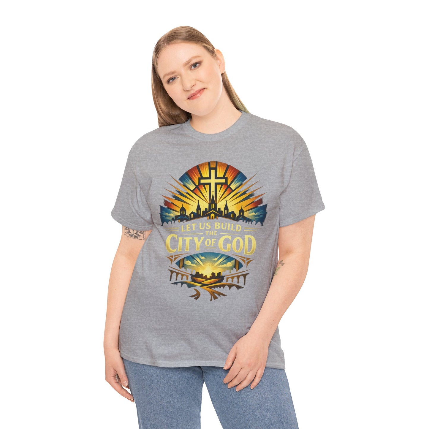 Let Us Build The City of God T-Shirt — Christian Faith Inspirational Tee