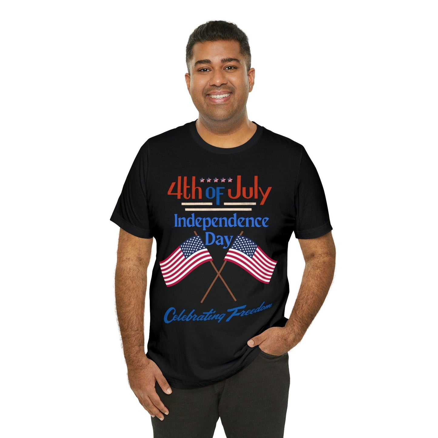 Express Your Patriotism with 4th of July Flag Shirt: Independence Day, Fireworks, Celebrating Freedom - Perfect for Women and Men - Giftsmojo