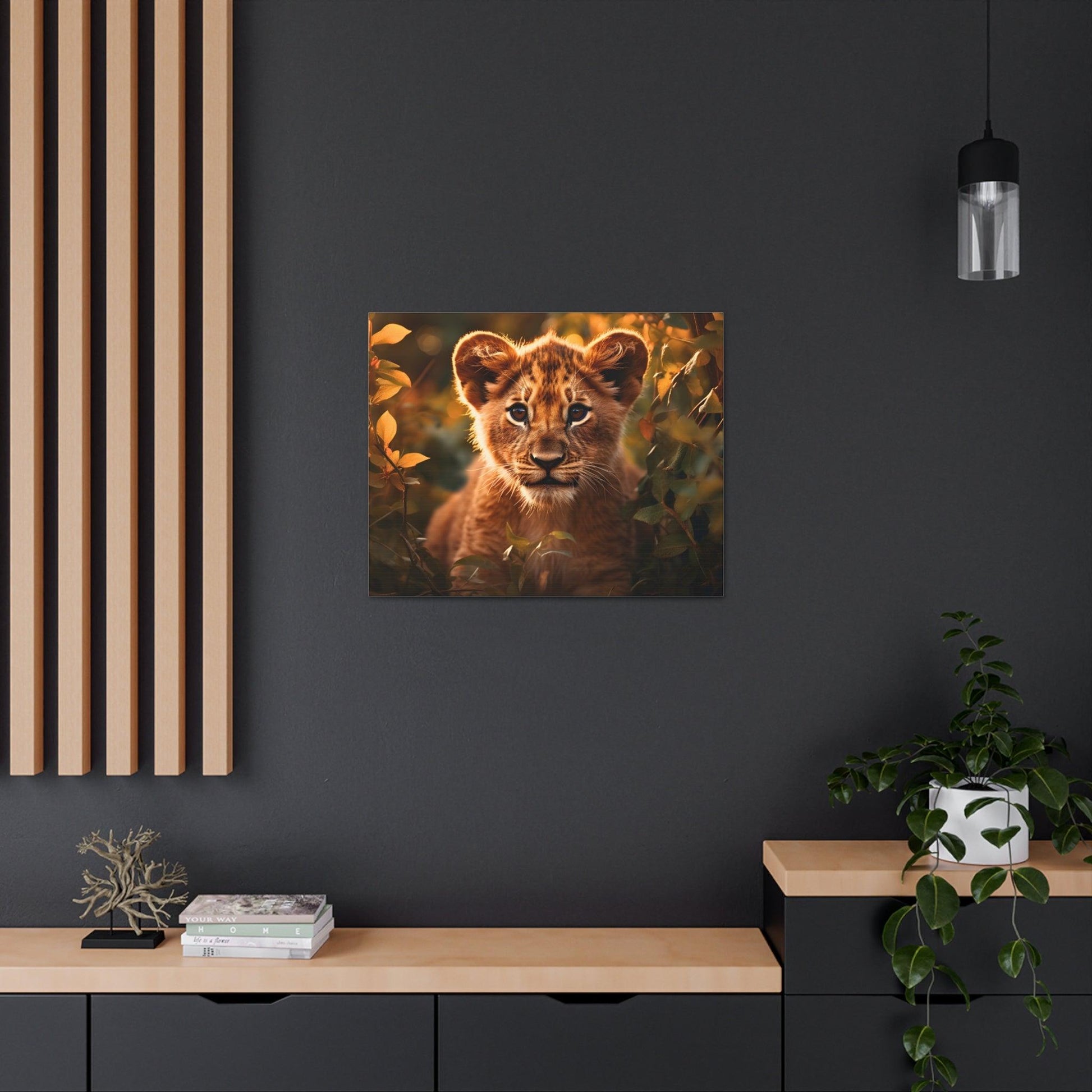 Baby Lion Cub Print Animal Nature Art Safari Nursery Canvas Gallery Wraps Baby Lion Print Large Canvas Art Animal Wall Art Lover Gift - Giftsmojo