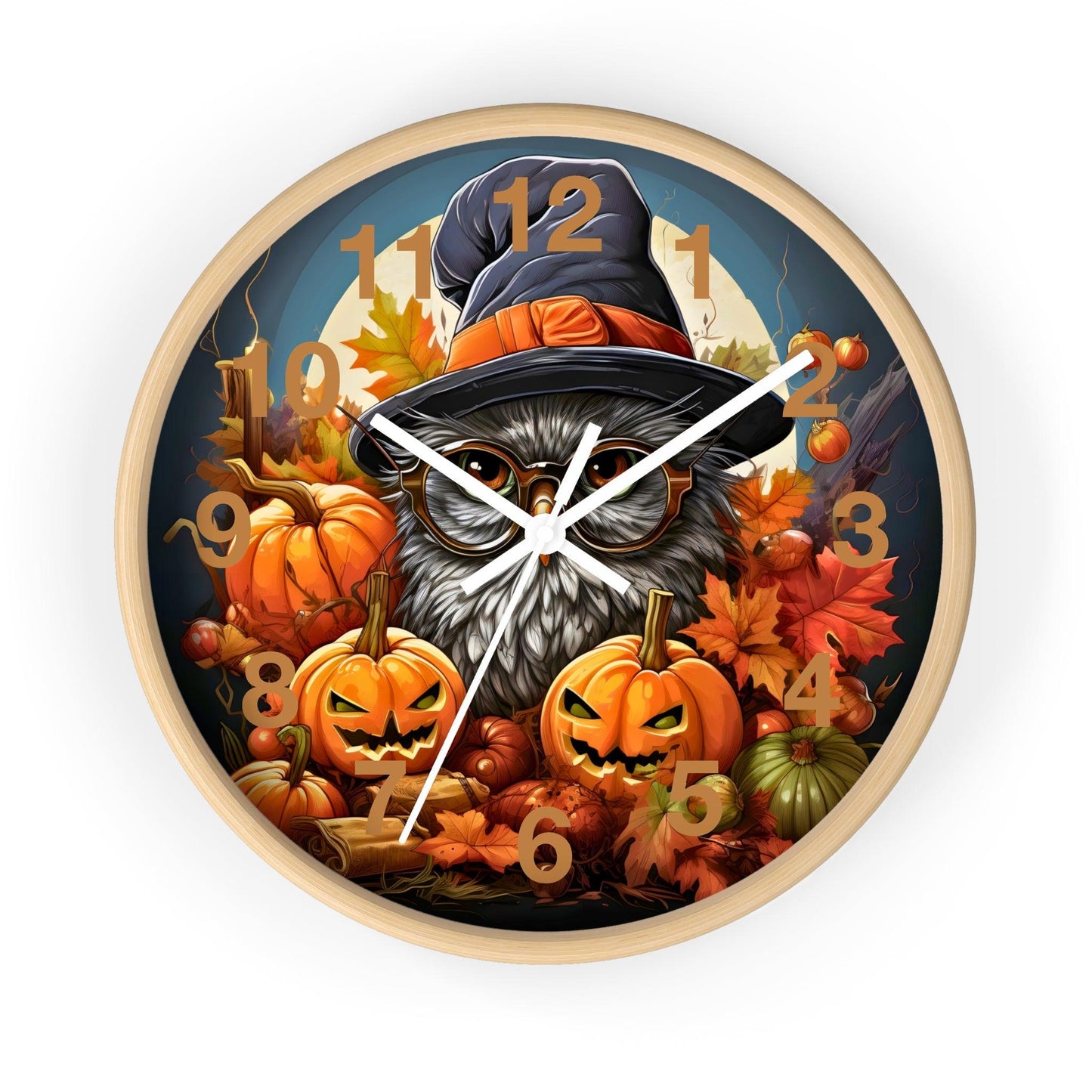 Happy HALLOTHANKSMAS Wall Clock Halloween Wall Clocks Thanksgiving Clock Fall Clock Christmas Decor - Giftsmojo