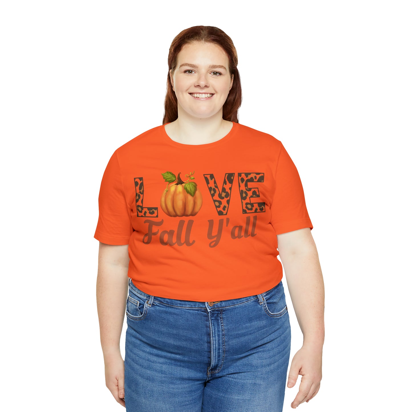 Leopard Print Love Fall Y'all Shirt, Pumpkin Shirt, Fall Shirt for Fall Lover, Fall gift