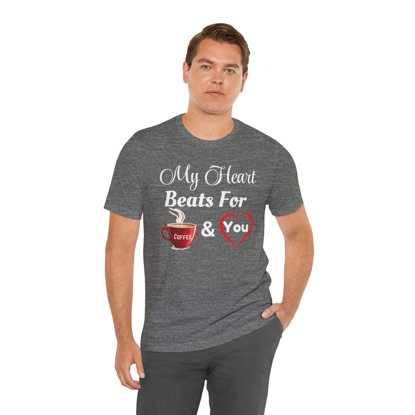 Coffee Lover Unisex Tee - My Heart Beats Design