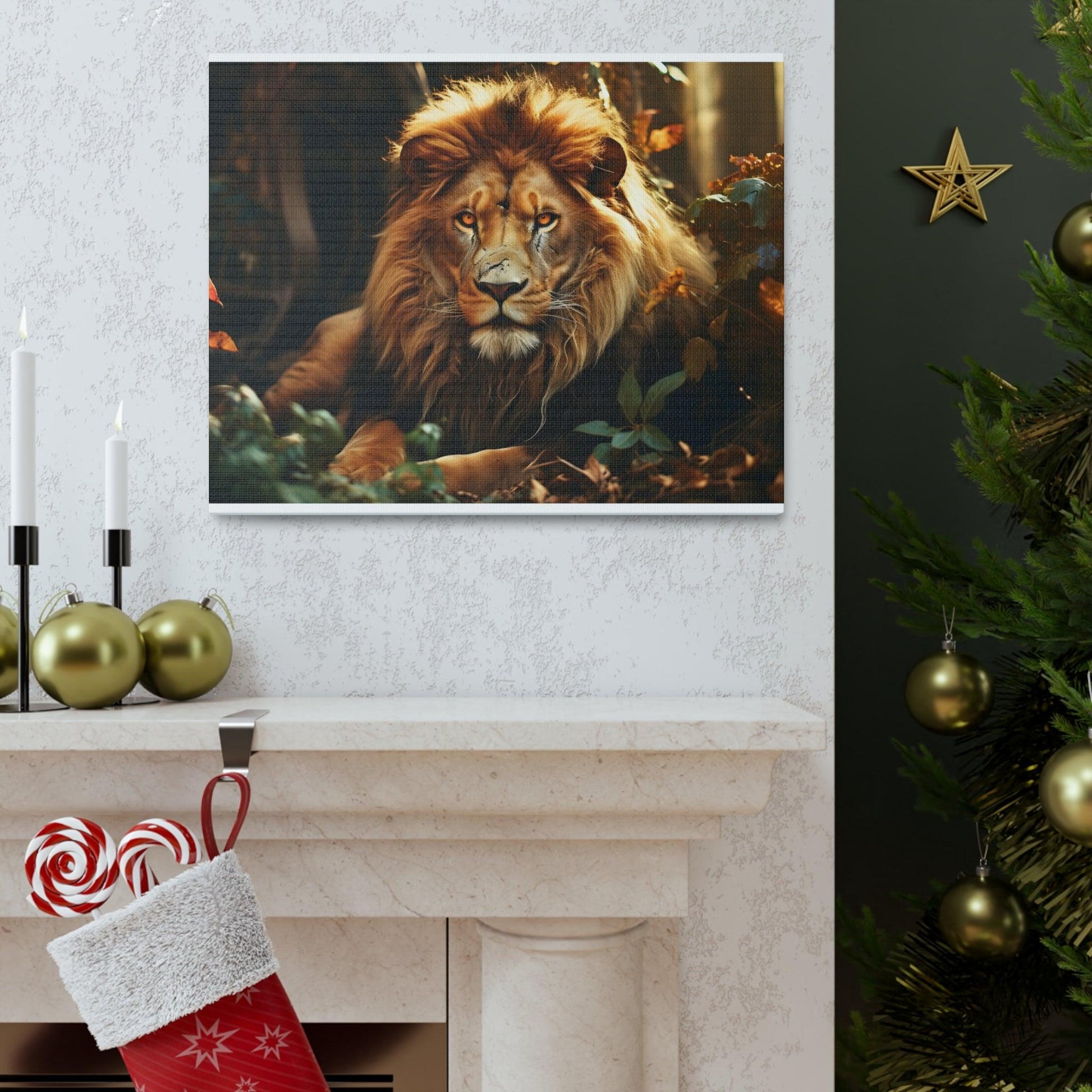 Lion In Nature Art Canvas Gallery Wraps Lion Print Large Canvas Art Animal Wall Art minimalist Wall Art Lover Gift - Giftsmojo