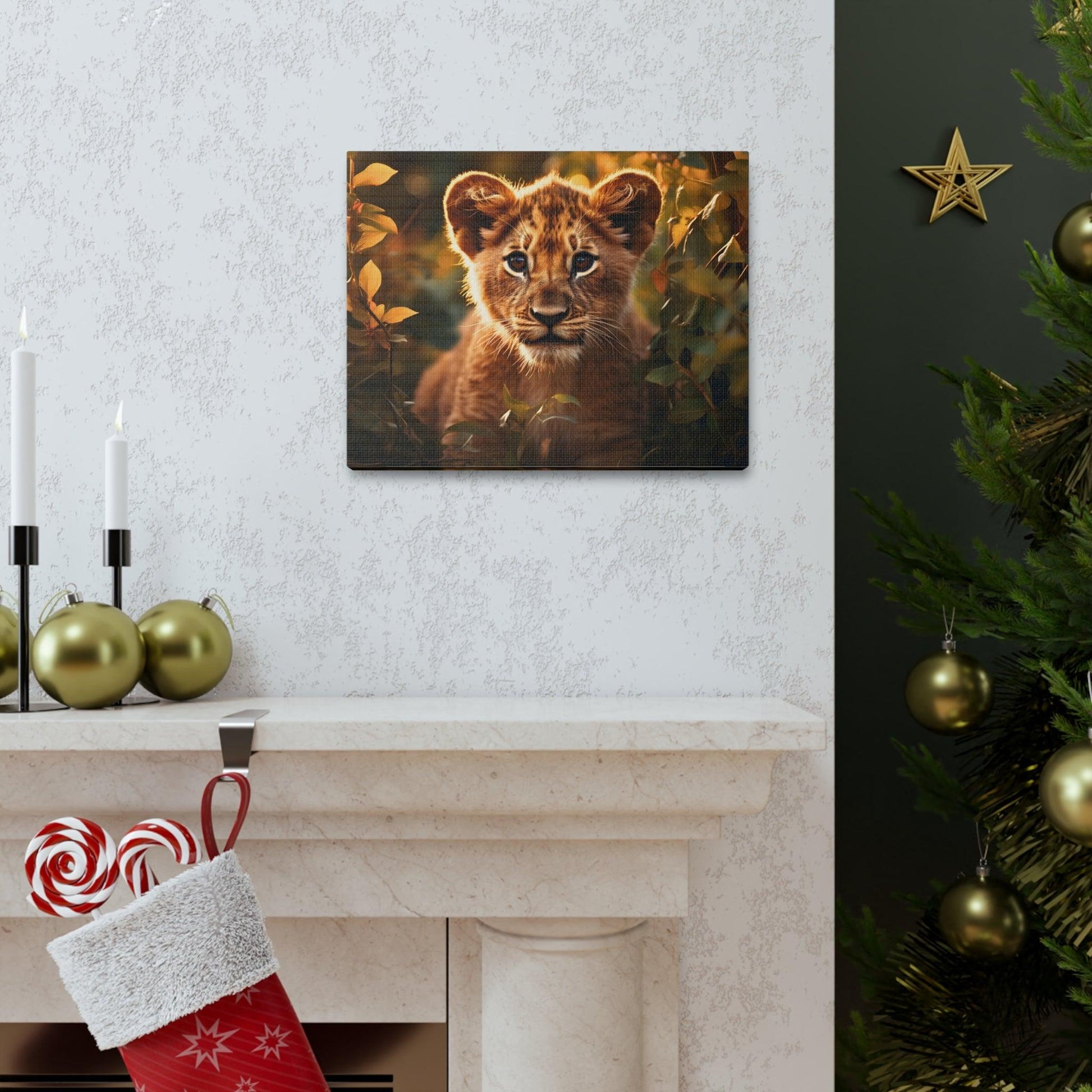 Baby Lion Cub Print Animal Nature Art Safari Nursery Canvas Gallery Wraps Baby Lion Print Large Canvas Art Animal Wall Art Lover Gift - Giftsmojo