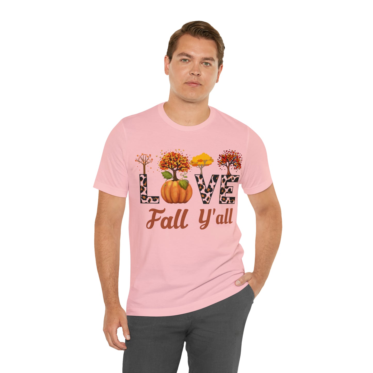 Leopard Print Love Fall Y'all, Fall shirt, Fall lover gift, Nature lover gift.