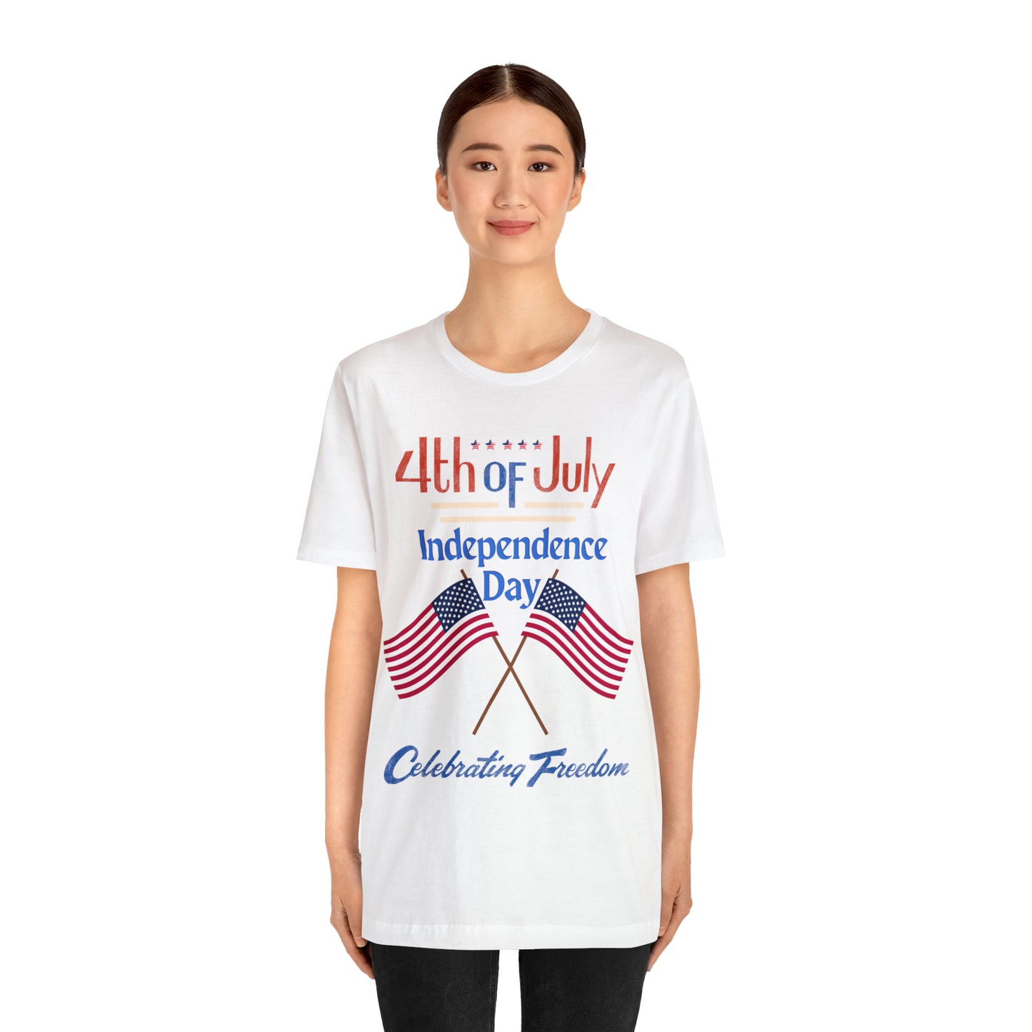 Express Your Patriotism with 4th of July Flag Shirt: Independence Day, Fireworks, Celebrating Freedom - Perfect for Women and Men