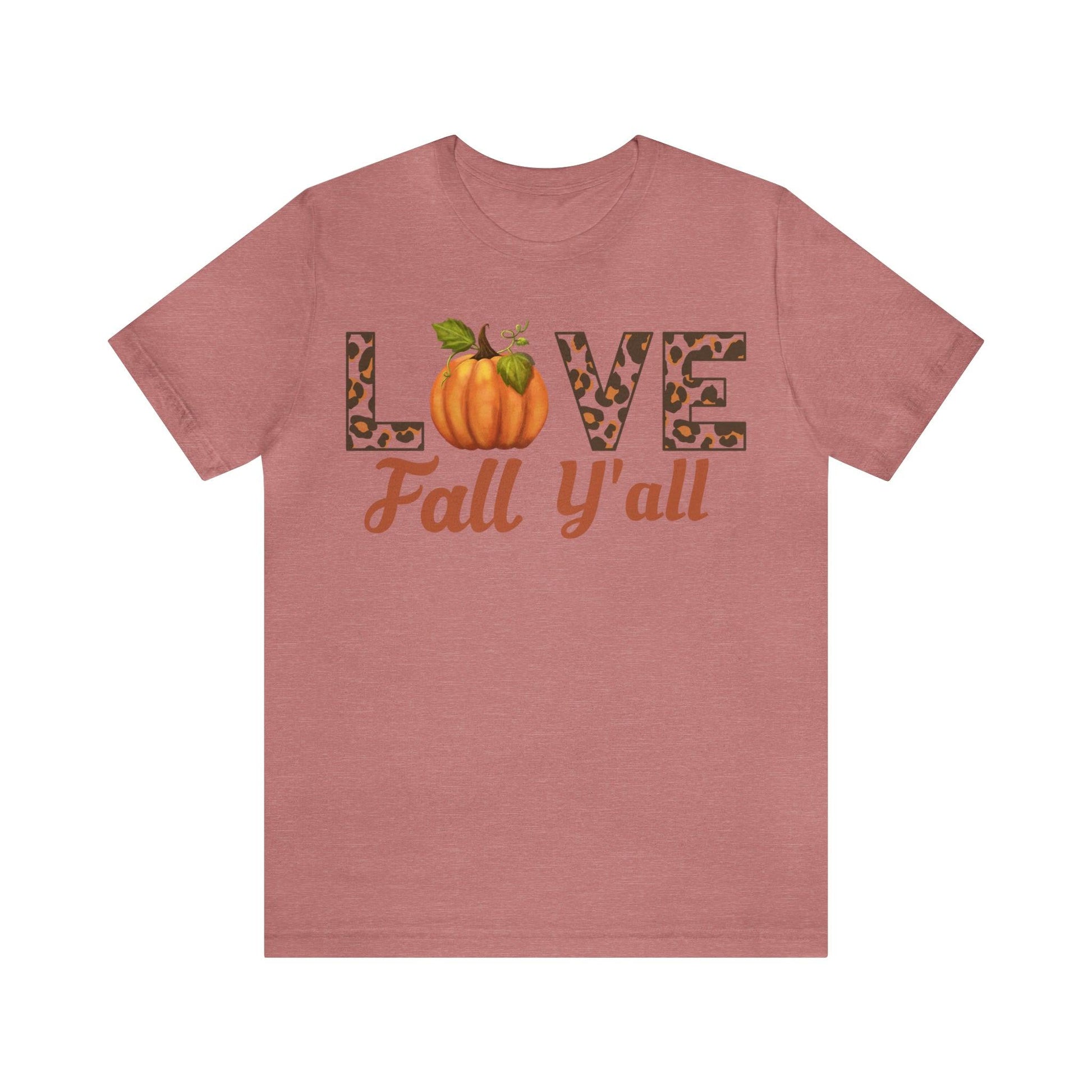 Leopard Print Love Fall Y'all Shirt, Pumpkin Shirt, Fall Shirt for Fall Lover, Fall gift - Giftsmojo