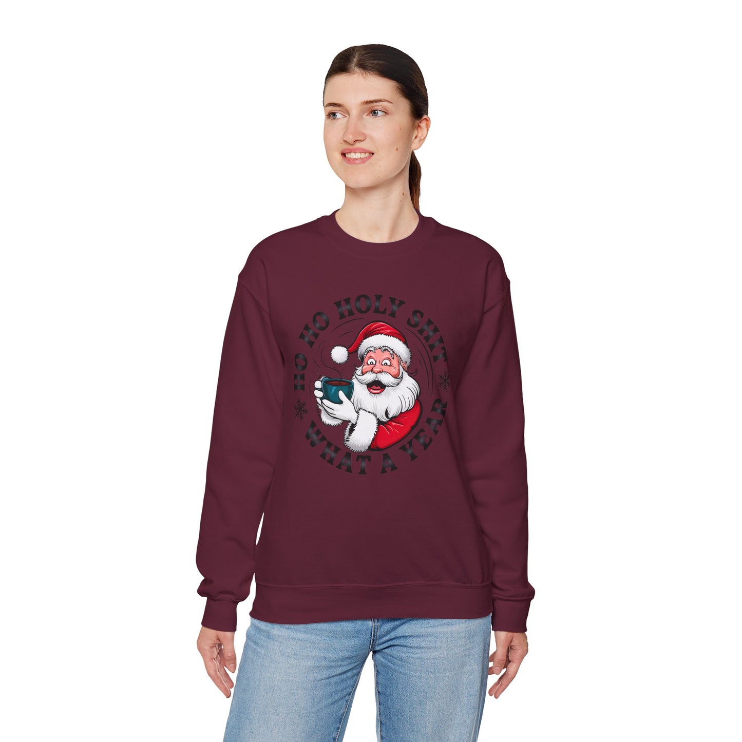 Ho Ho Holy Shit Christmas Sweatshirt Unisex Crew – GiftsMojo