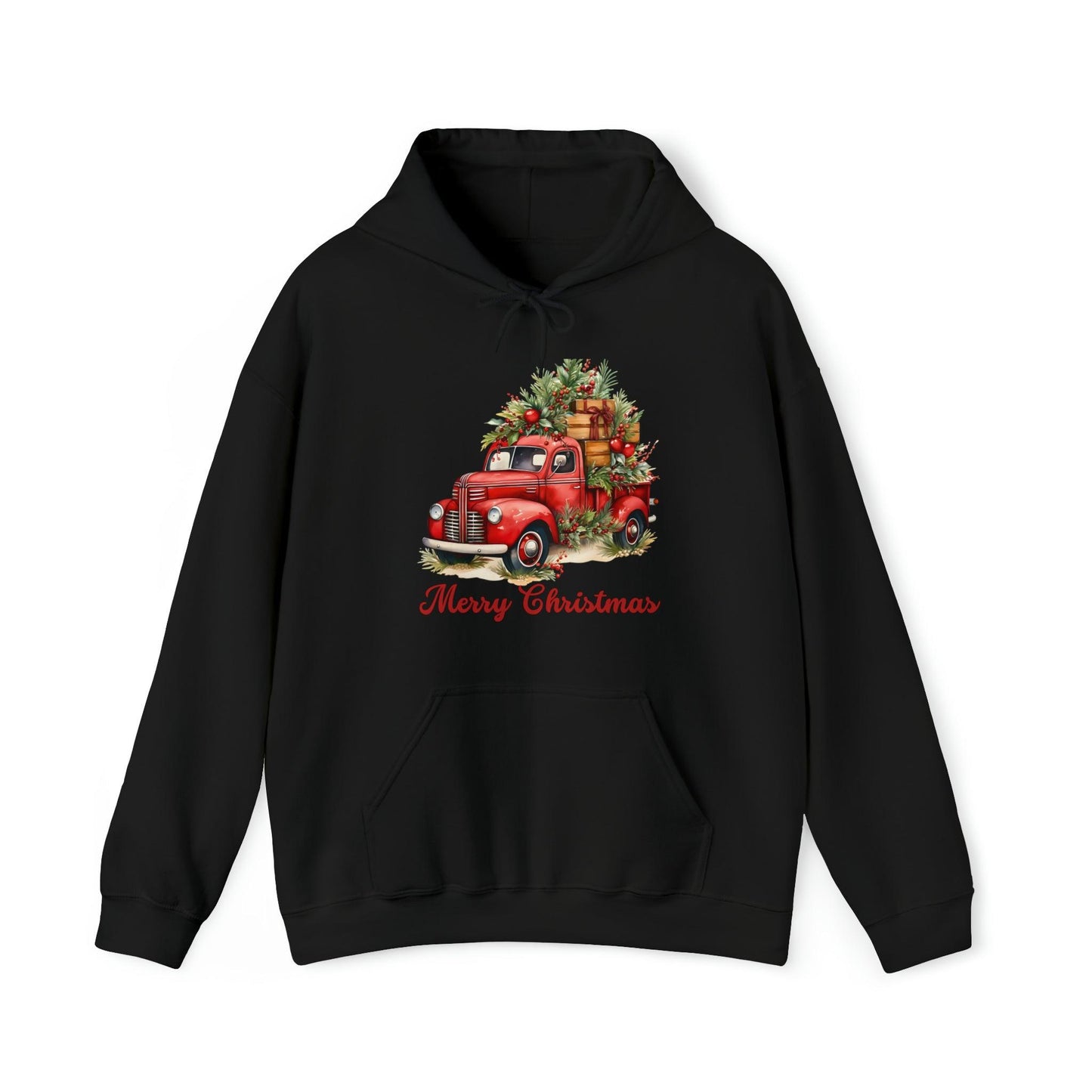 Christmas Tree Truck Hooded Sweatshirt Christmas Truck Sweatshirt Christmas Sweater Truck Pullover Christmas Tree Sweat Pine Tree Pullover - Giftsmojo