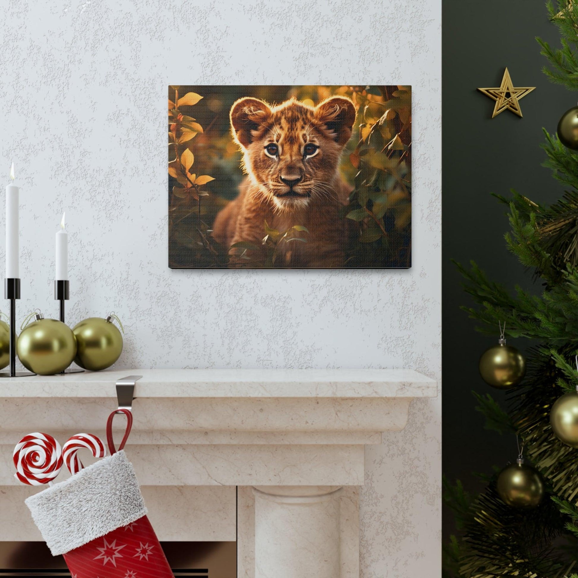 Baby Lion Cub Print Animal Nature Art Safari Nursery Canvas Gallery Wraps Baby Lion Print Large Canvas Art Animal Wall Art Lover Gift - Giftsmojo