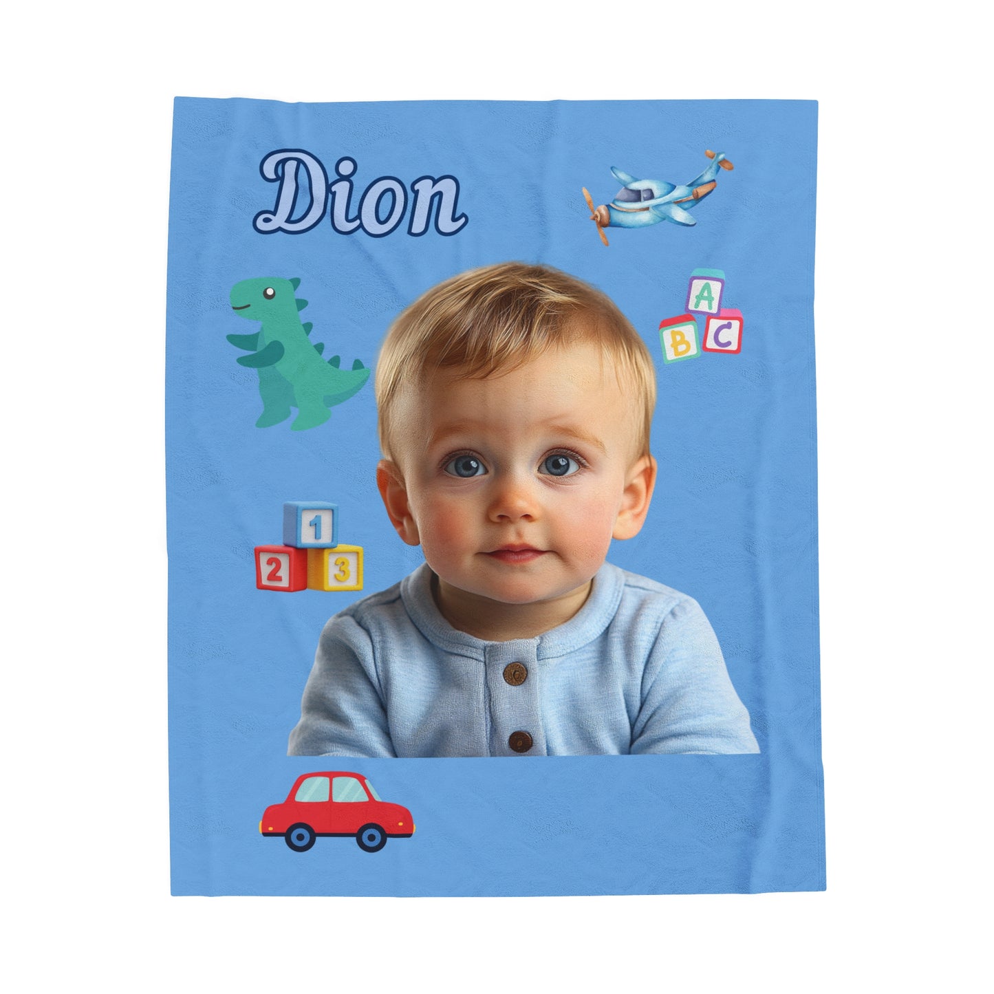 Personalized Kids Blanket Boys- Velveteen Plush