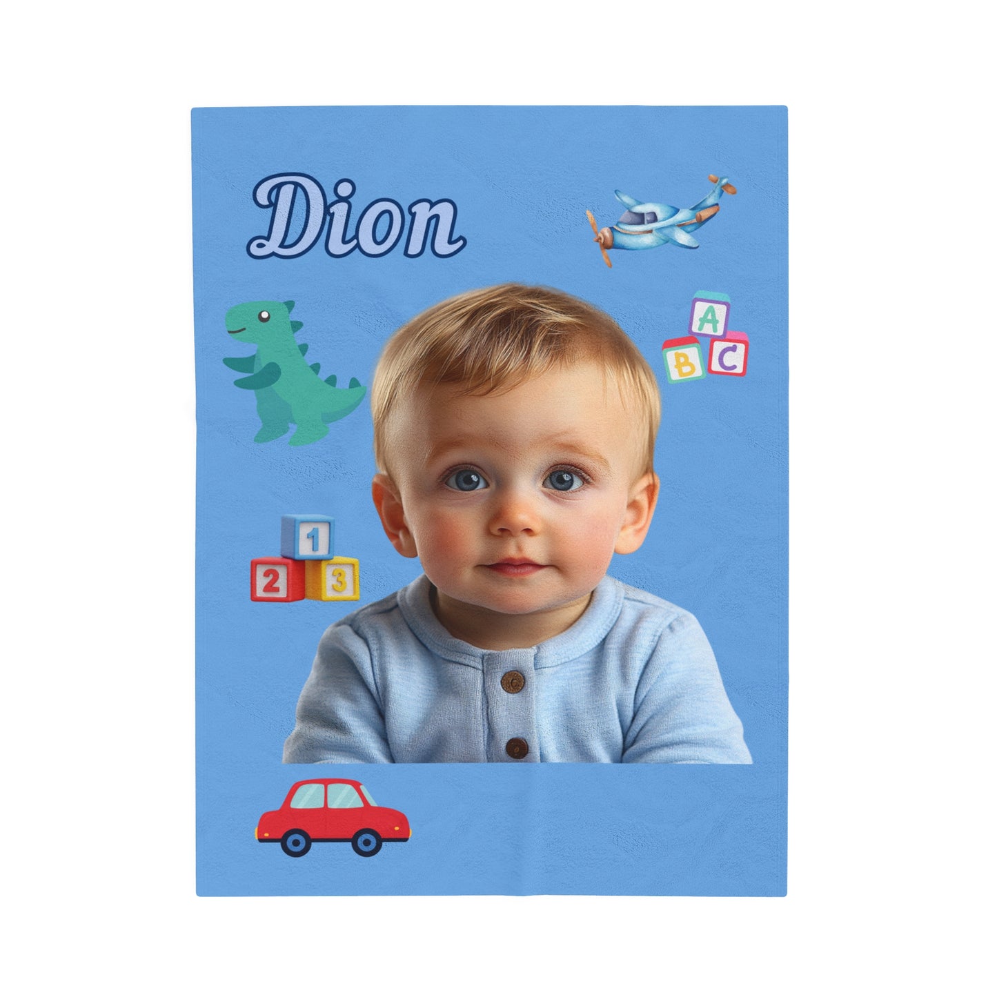 Personalized Kids Blanket Boys- Velveteen Plush