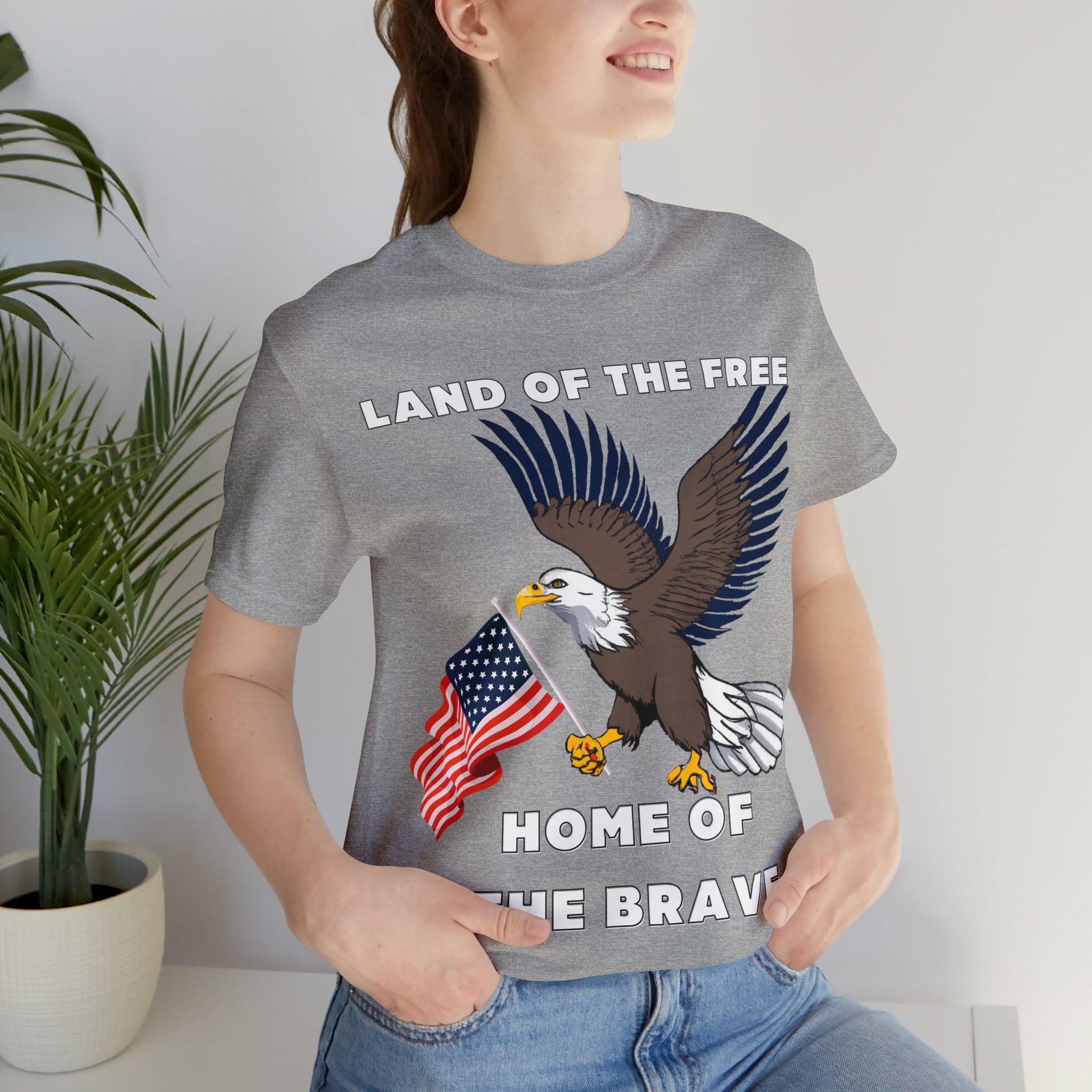 Celebrate Independence Day with Patriotic Shirts: Land of the free, Home of the Brave Shirt for Women and Men - Giftsmojo