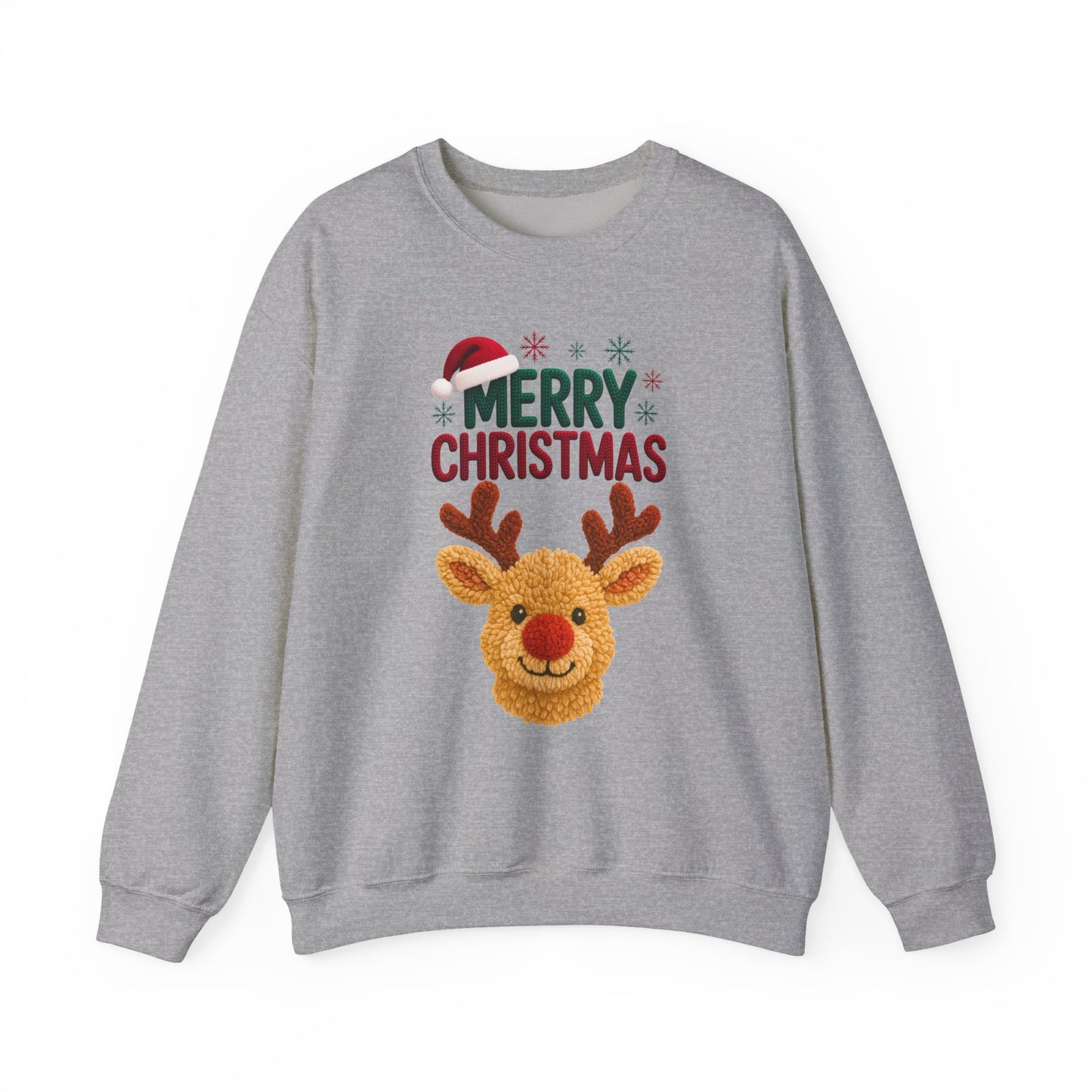 Santa Hat Reindeer Merry Christmas Sweatshirt