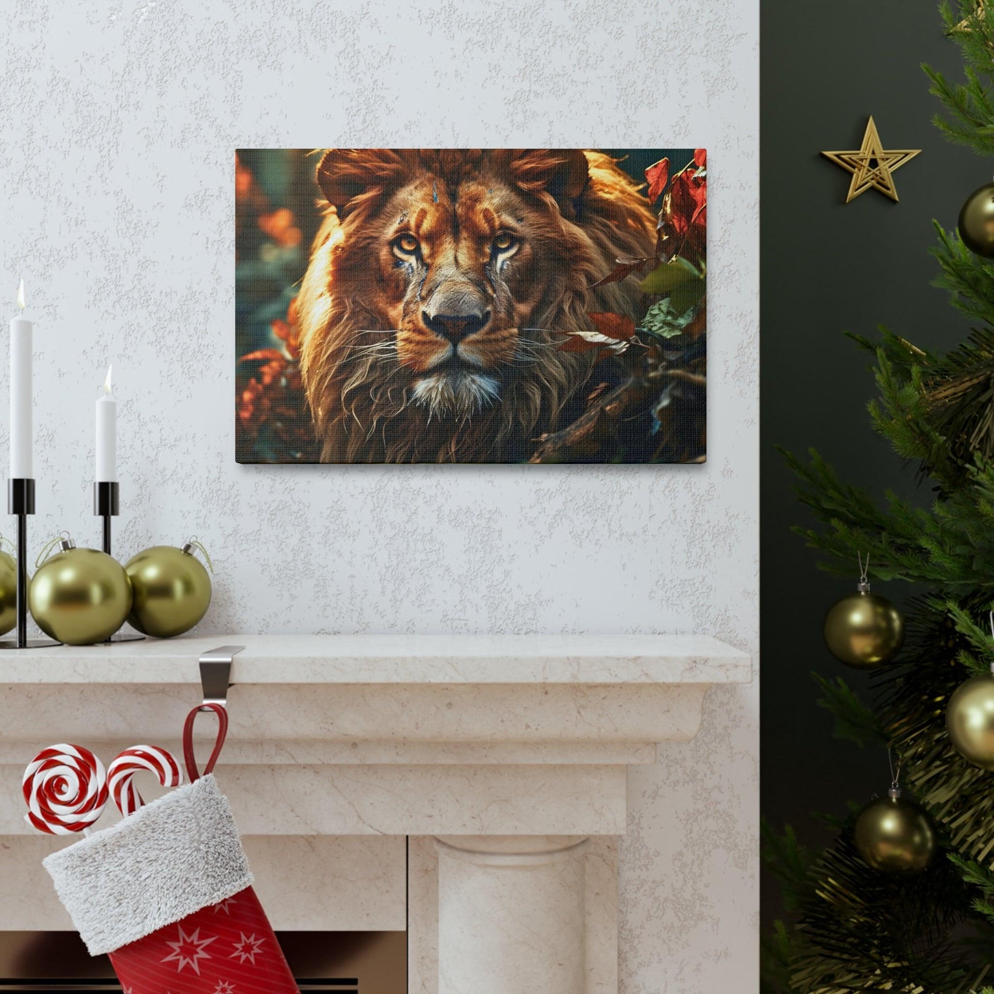 Lion In Nature Art Canvas Gallery Wraps Lion Print Large Canvas Art Animal Wall Art minimalist Wall Art Lover Gift - Giftsmojo