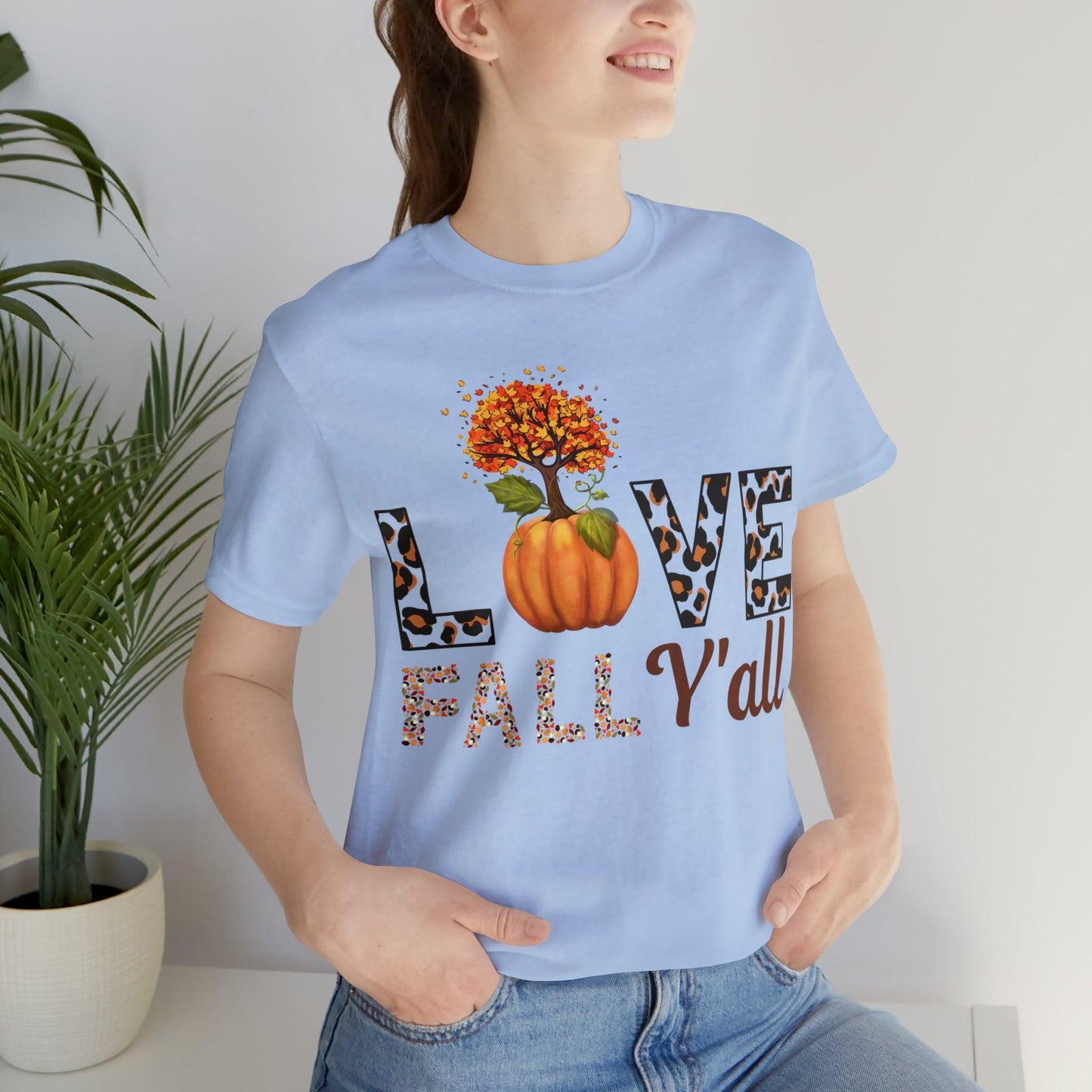 Leopard Print Love Fall Y'all shirt, Autumn Shirt, Fall shirt, Fall Gift - Giftsmojo