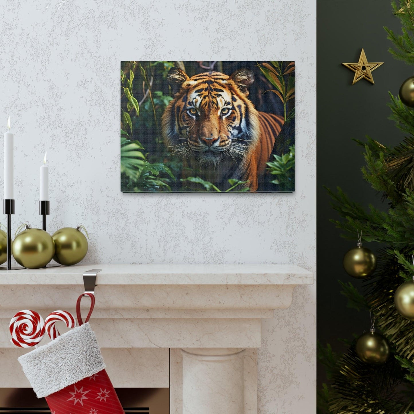 Tiger In Nature Art Canvas Gallery Wraps Tiger Print Large Canvas Art Animal Wall Art minimalist Wall Art Lover Gift - Giftsmojo