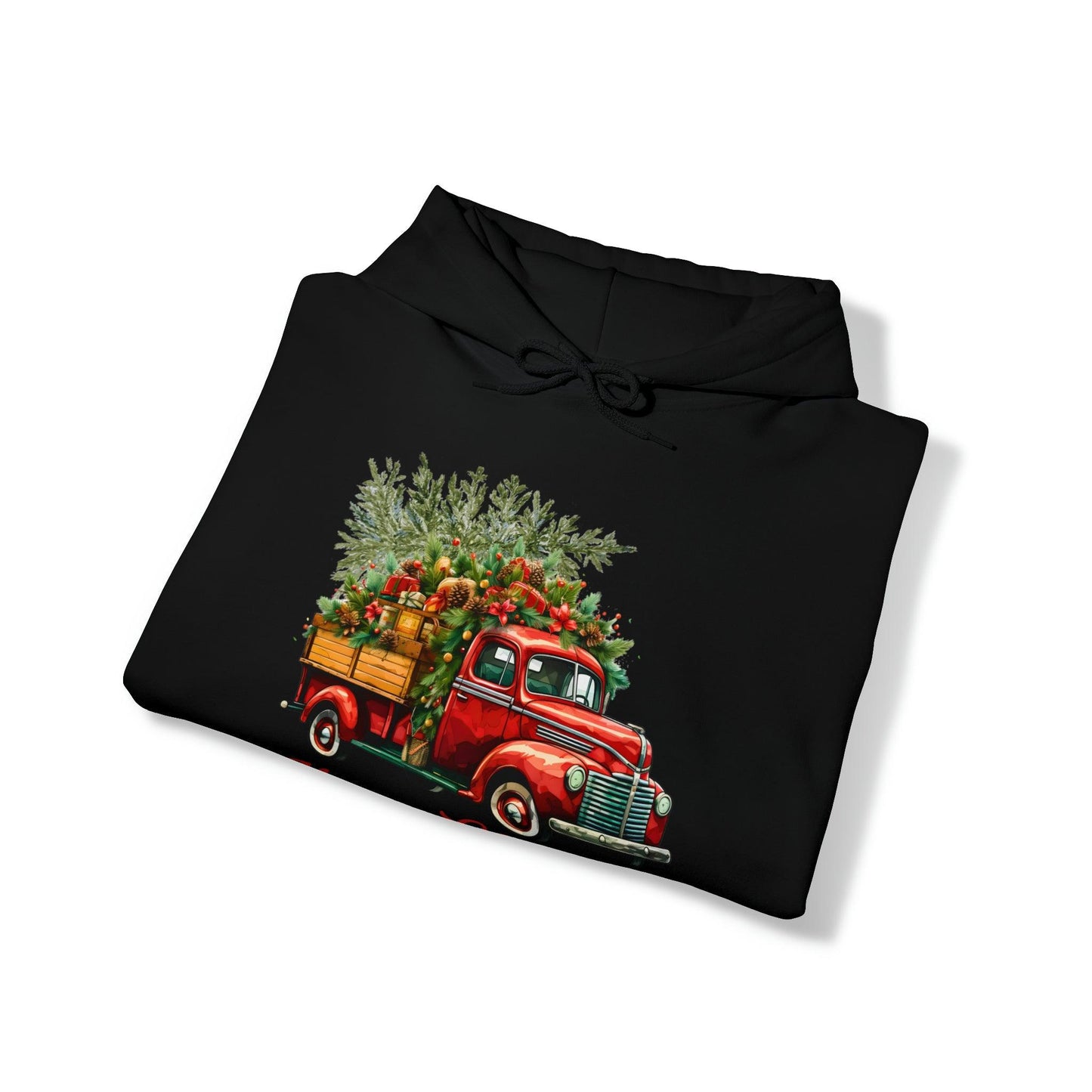 Christmas Tree Truck Hooded Sweatshirt Christmas Truck Sweatshirt Christmas Sweater Truck Pullover Christmas Tree Sweat Pine Tree Pullover - Giftsmojo