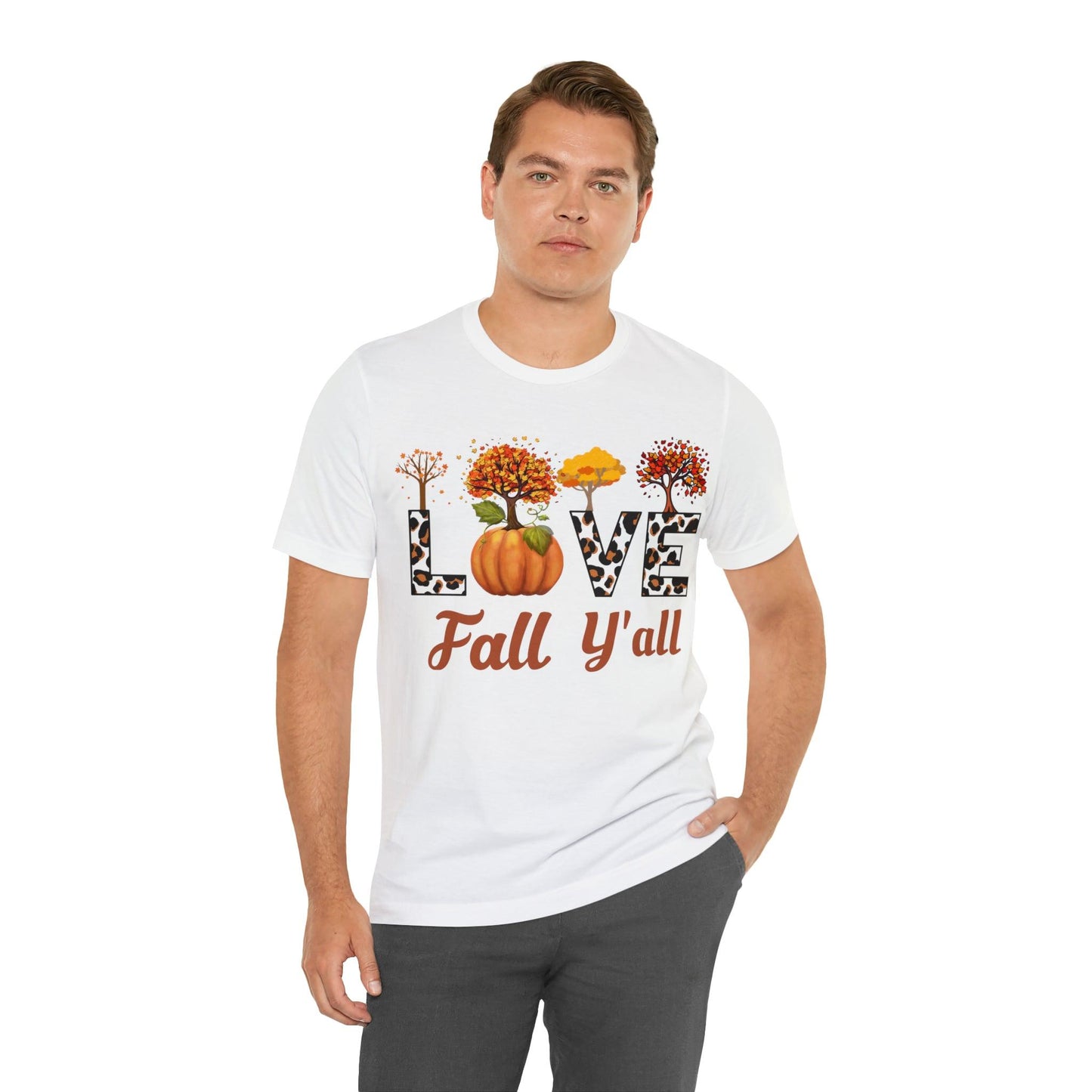 Leopard Print Love Fall Y'all, Fall shirt, Fall lover gift, Nature lover gift. - Giftsmojo