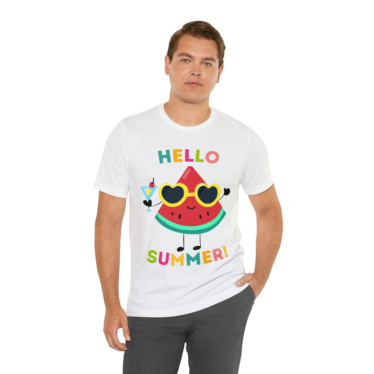 Hello Summer Shirt, Funny Summer Casual Top Tee,Unisex Summer Tshirt Ladies