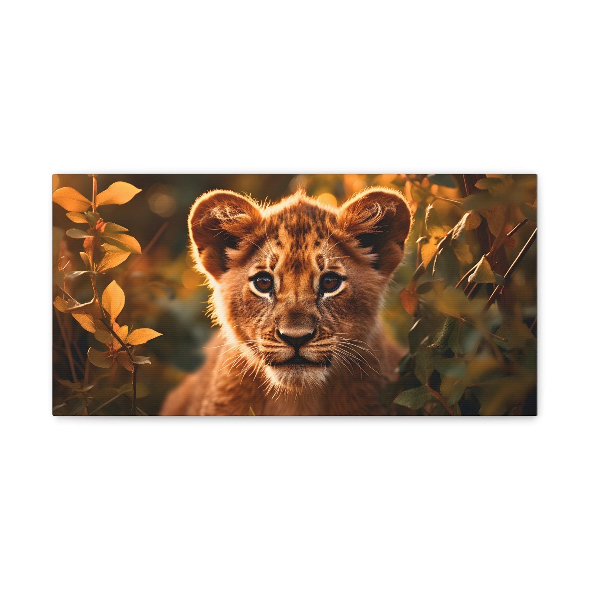 Baby Lion Cub Print Animal Nature Art Safari Nursery Canvas Gallery Wraps Baby Lion Print Large Canvas Art Animal Wall Art Lover Gift - Giftsmojo