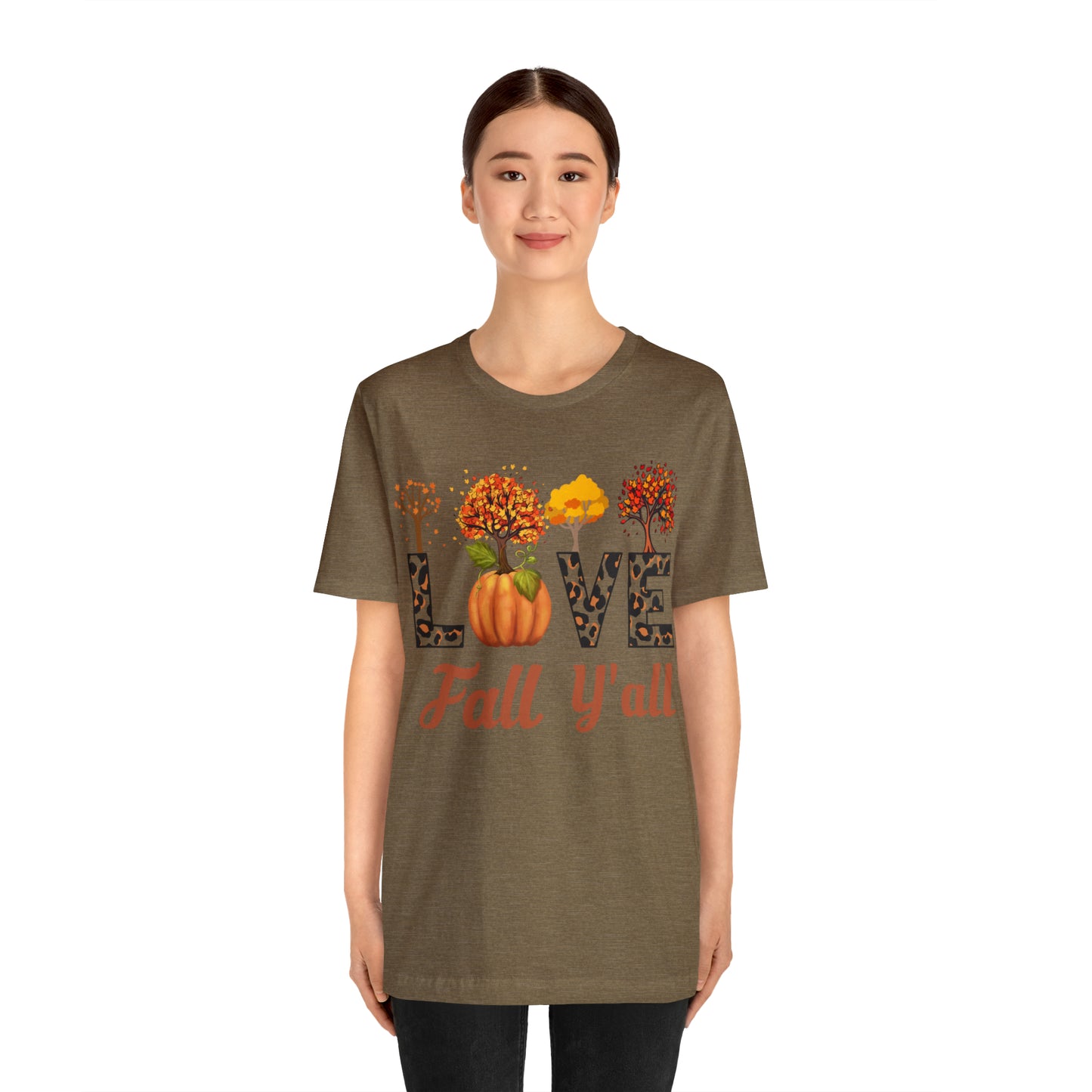 Leopard Print Love Fall Y'all, Fall shirt, Fall lover gift, Nature lover gift.