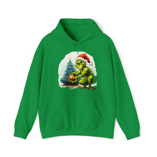 Grinch Christmas Sweatshirt Grinch Hooded Sweatshirt Christmas Sweater Truck Pullover Christmas Tree Sweat Pine Tree Pullover Grinch With a Mug - Giftsmojo