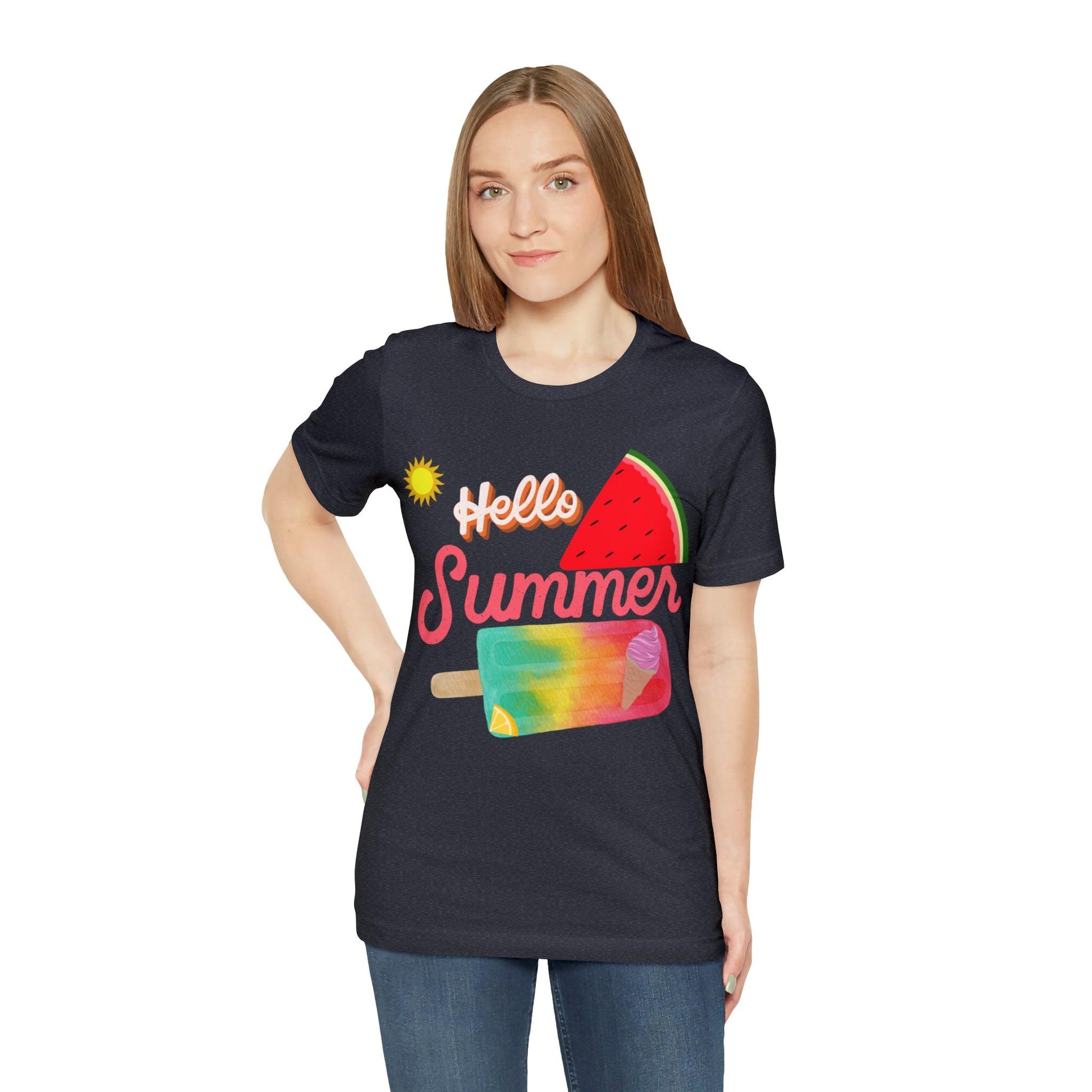 Hello Summer Shirt, Hello Summer, Summer shirts for women and men, Funny Shirt, Summer Vibes, Trendy Fashion, Summertime Fun - Giftsmojo