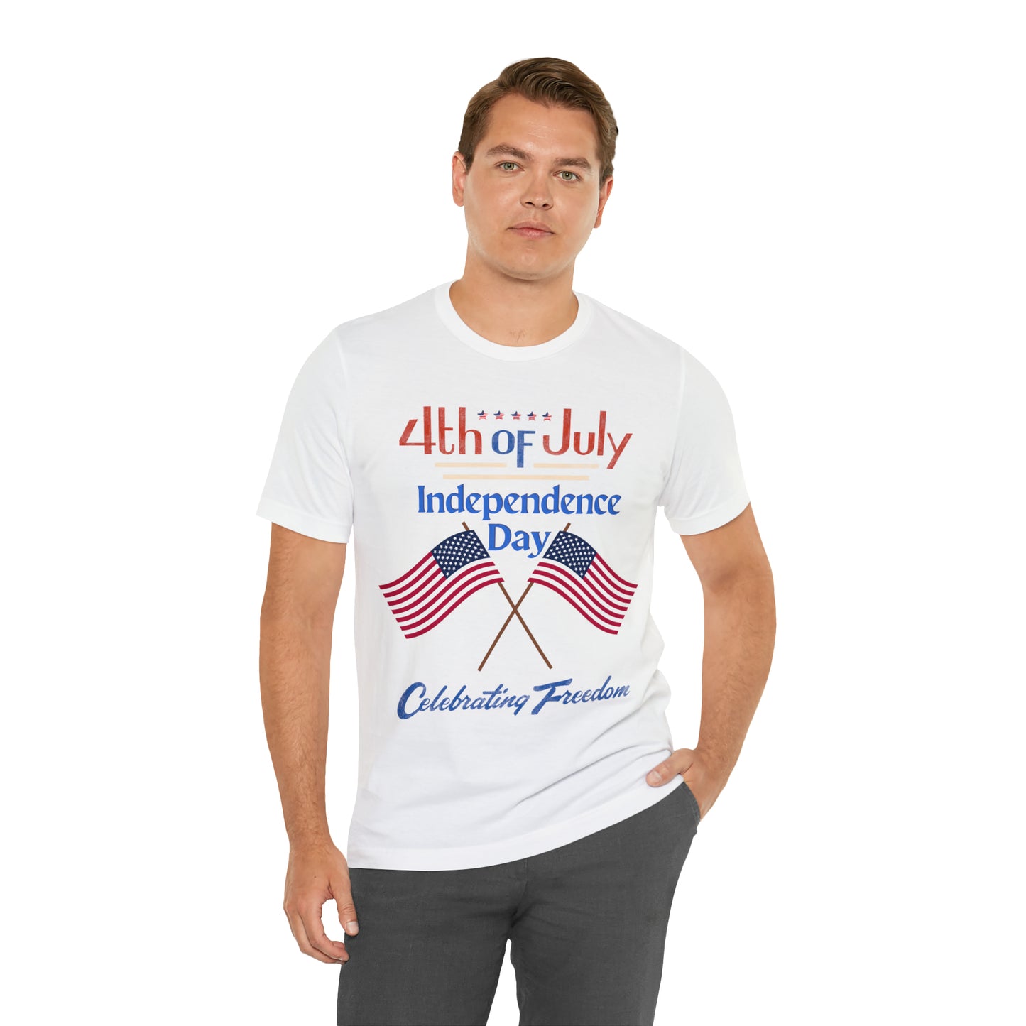 Express Your Patriotism with 4th of July Flag Shirt: Independence Day, Fireworks, Celebrating Freedom - Perfect for Women and Men