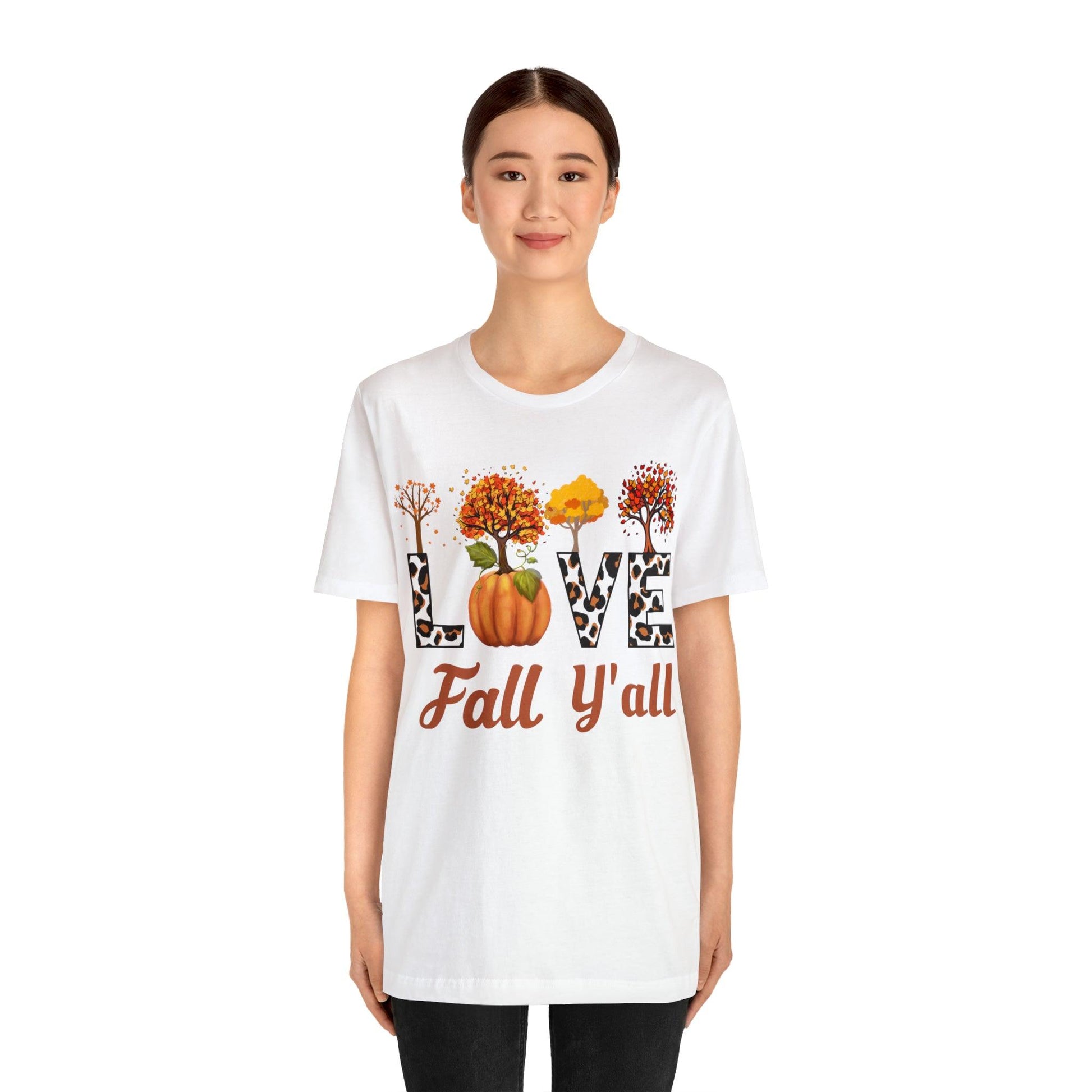 Leopard Print Love Fall Y'all, Fall shirt, Fall lover gift, Nature lover gift. - Giftsmojo