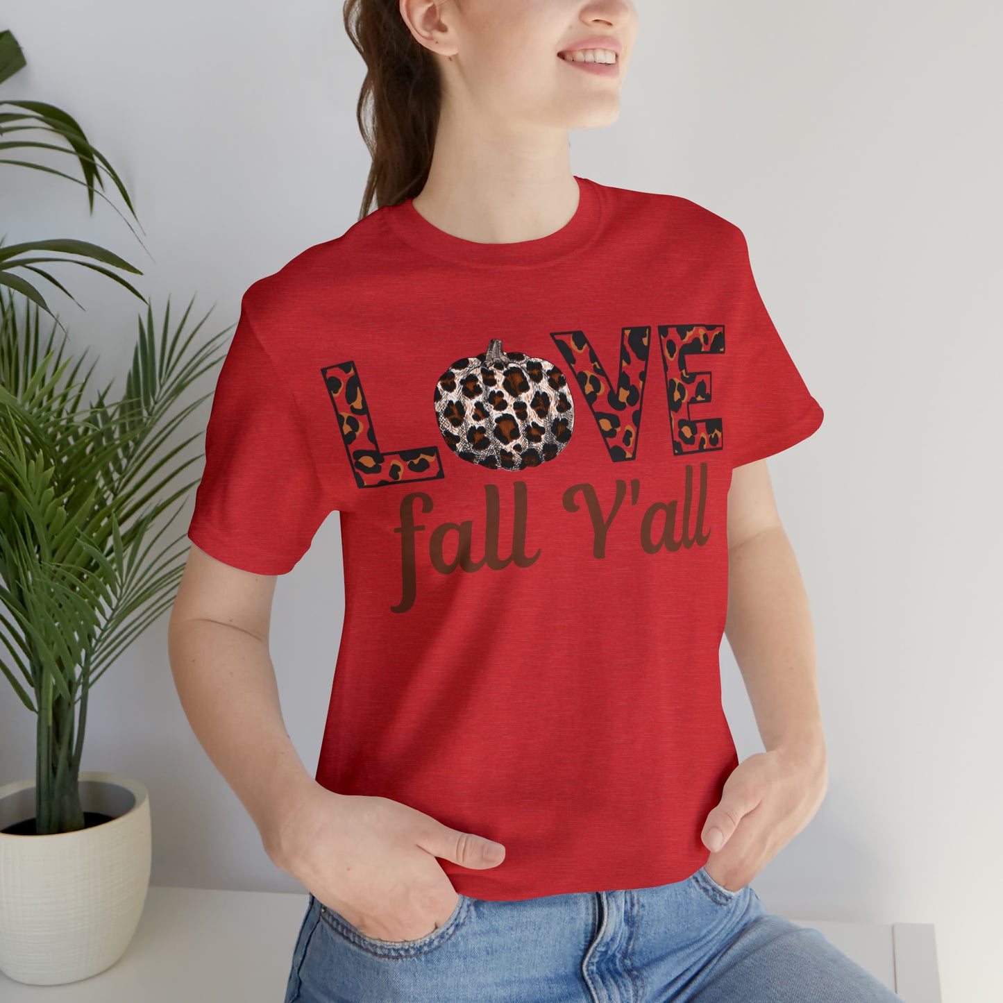 Leopard Print Love Fall Y'all Love Fall shirt Fall lover gift