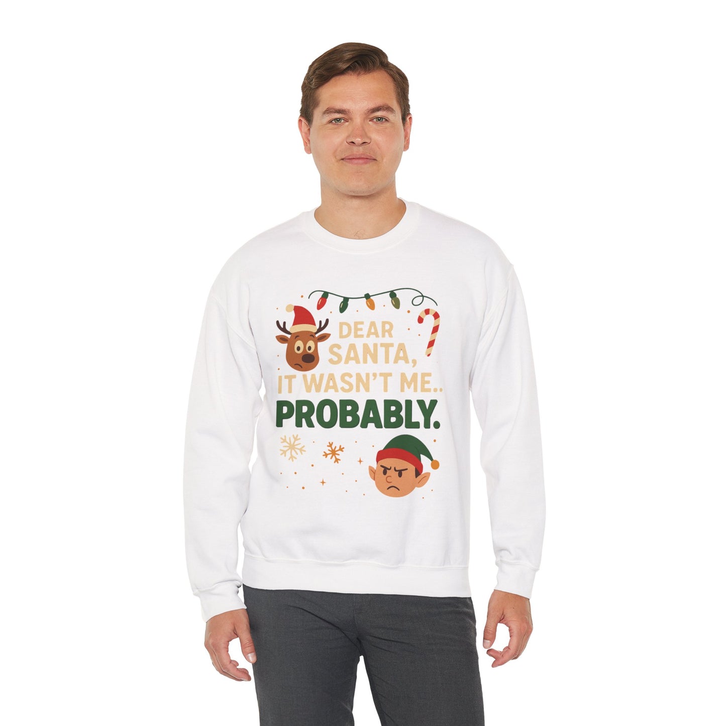 Funny Holiday Unisex Sweatshirt - 'Dear Santa It Wasn't Me' Design